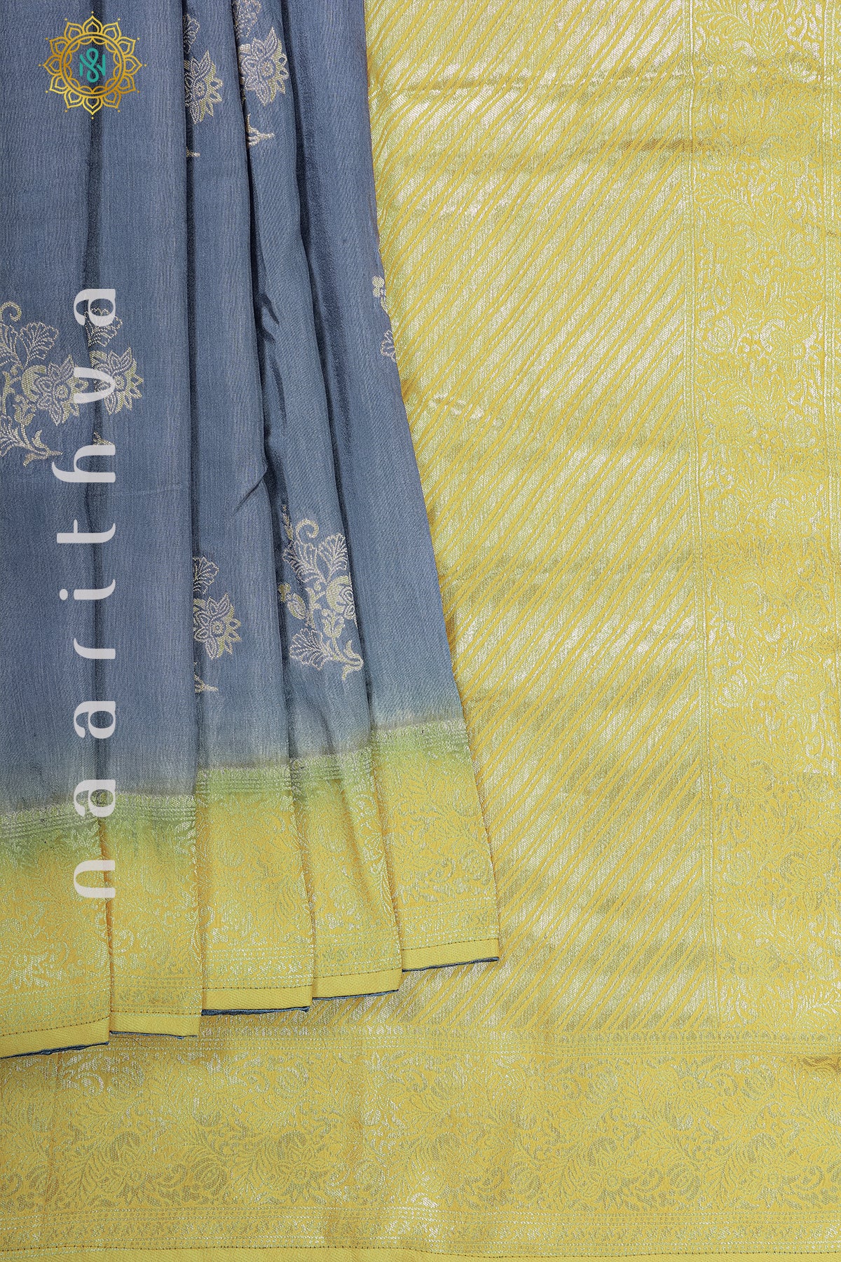 GREY WITH YELLOW - DOLA SILK