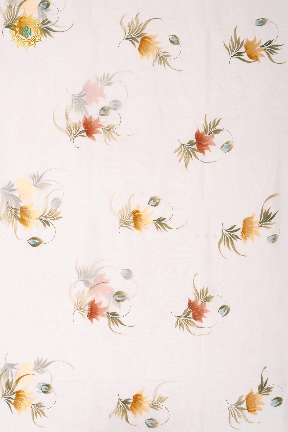 WHITE - ORGANZA HAND PAINTED