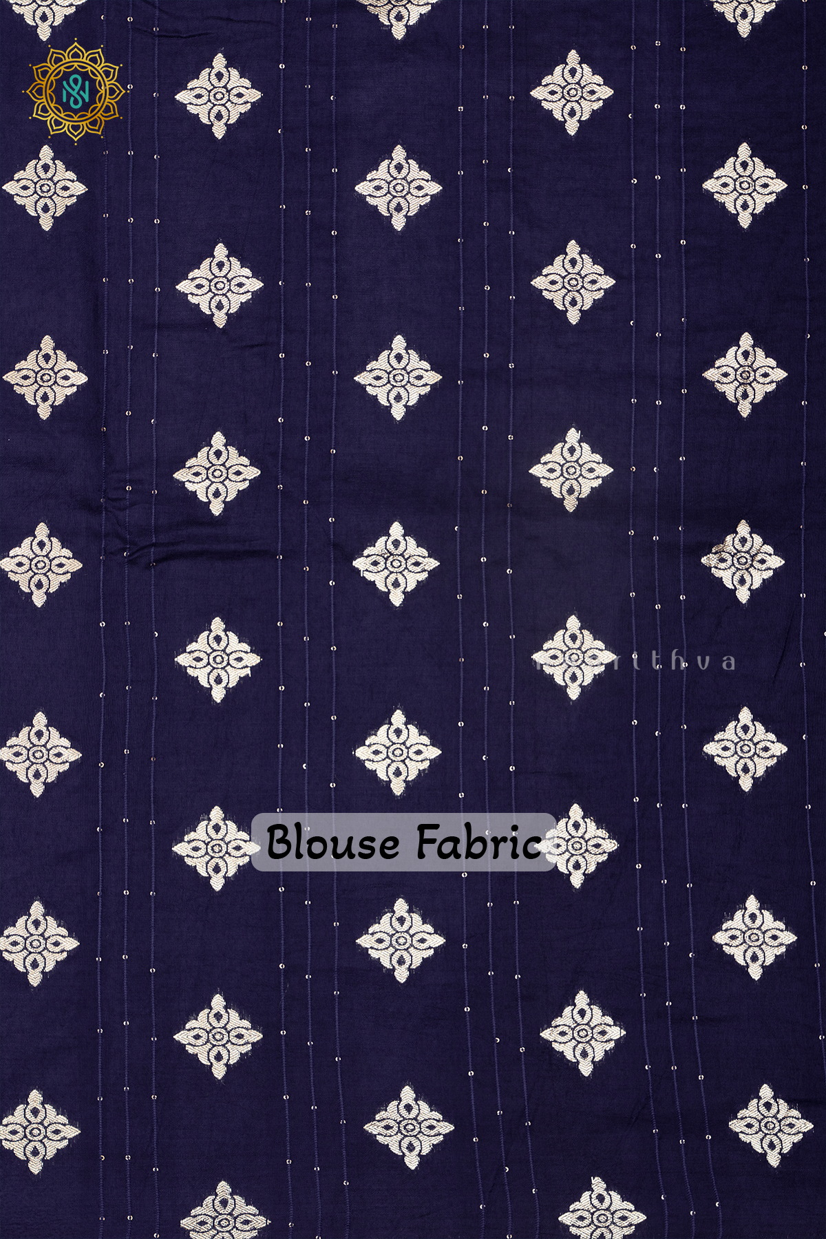 AQUA GREEN WITH NAVY BLUE - DOLA SILK