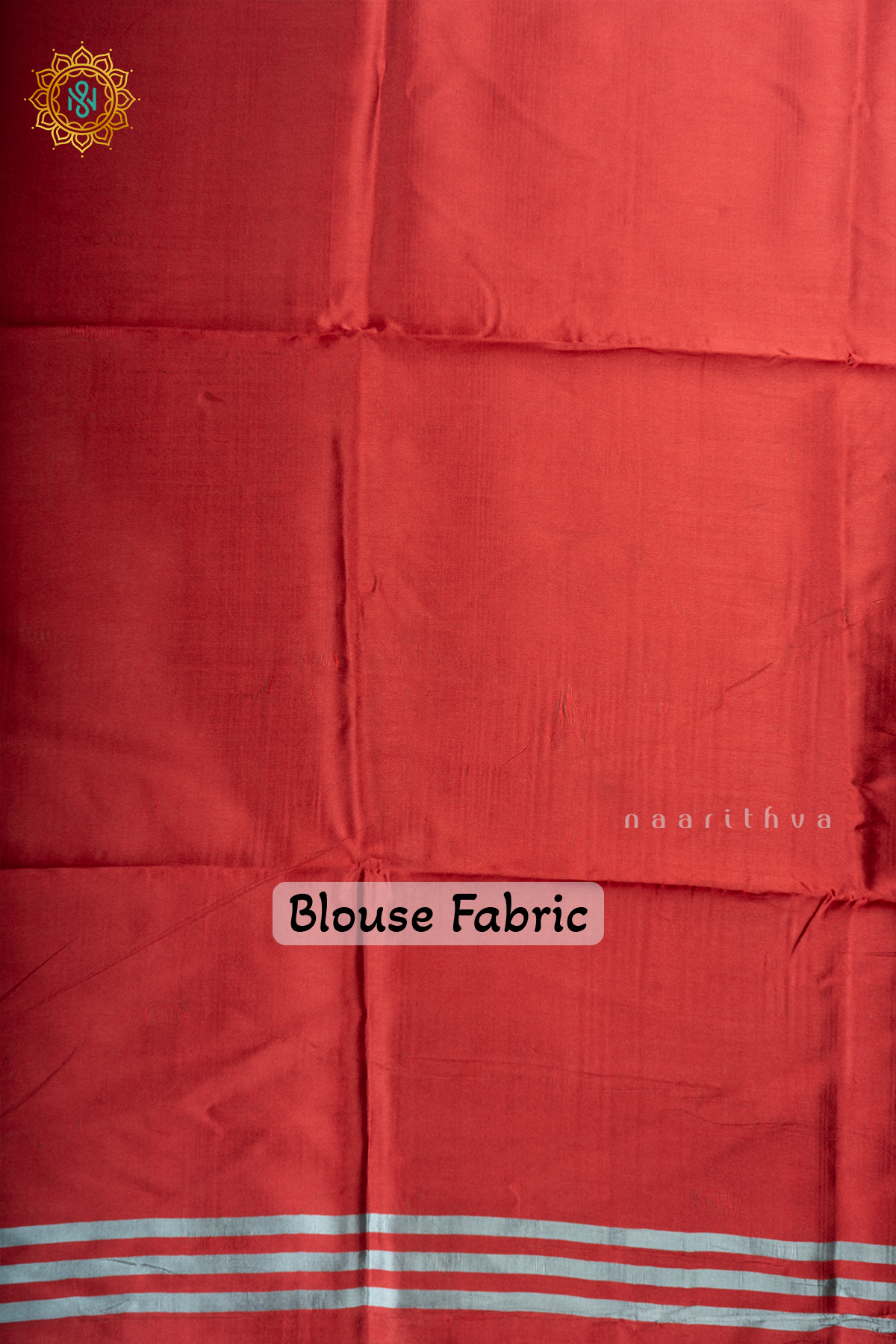 Beige With Red Semi Tussar Silk With Printed Body With Zari Border & Pallu