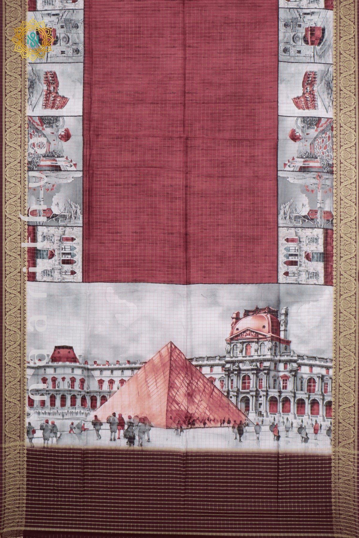 MAROON - SEMI CREPE