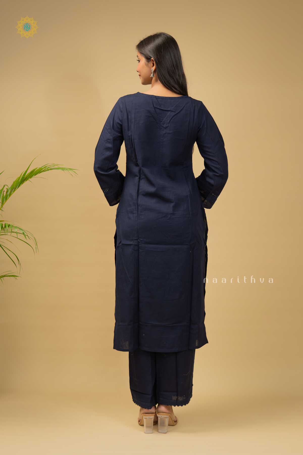 NAVY BLUE - COTTON 2PC SALWAR SUIT WITH TOP & BOTTOM