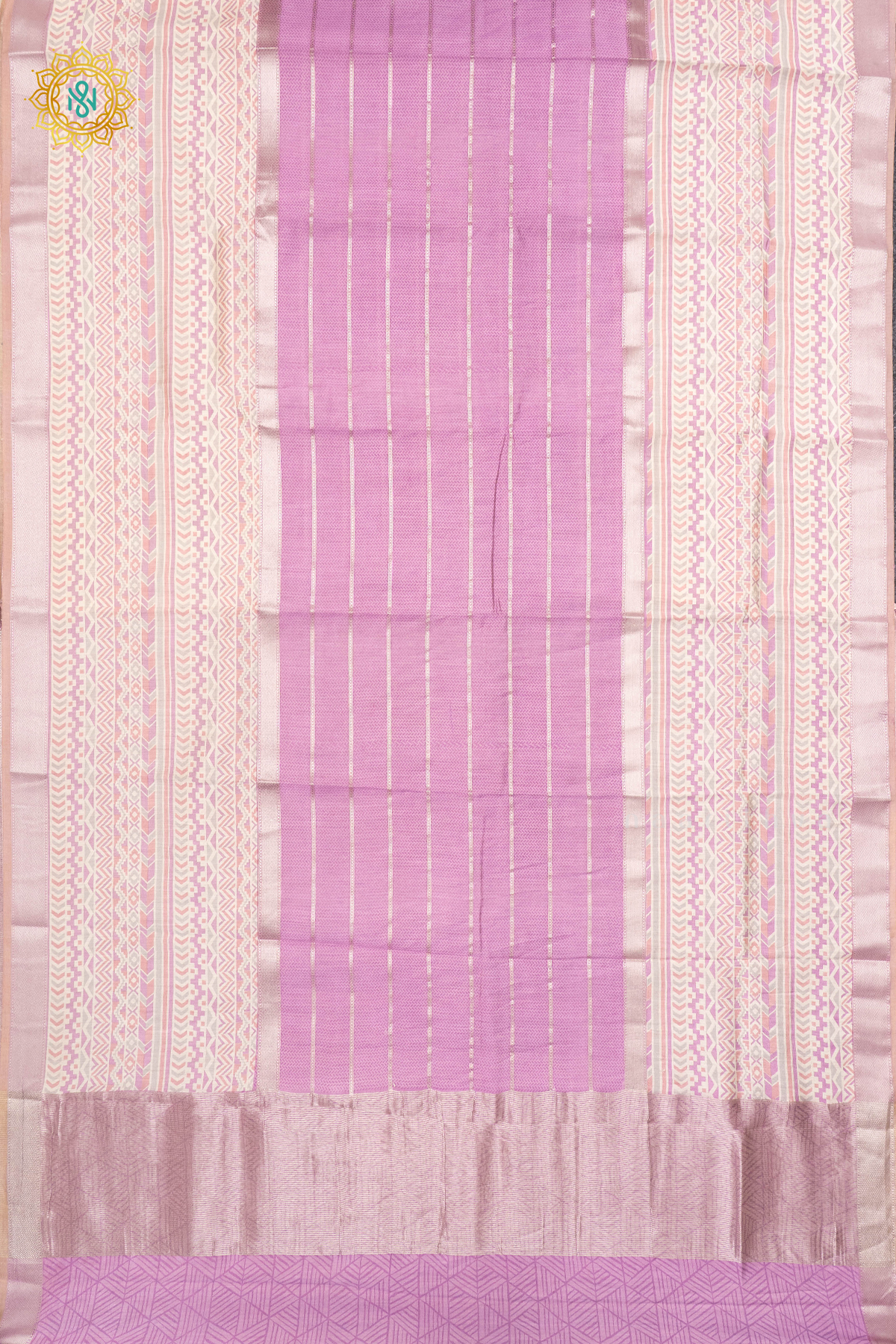 LAVENDER WITH OFF WHITE - BUTTER CREPE