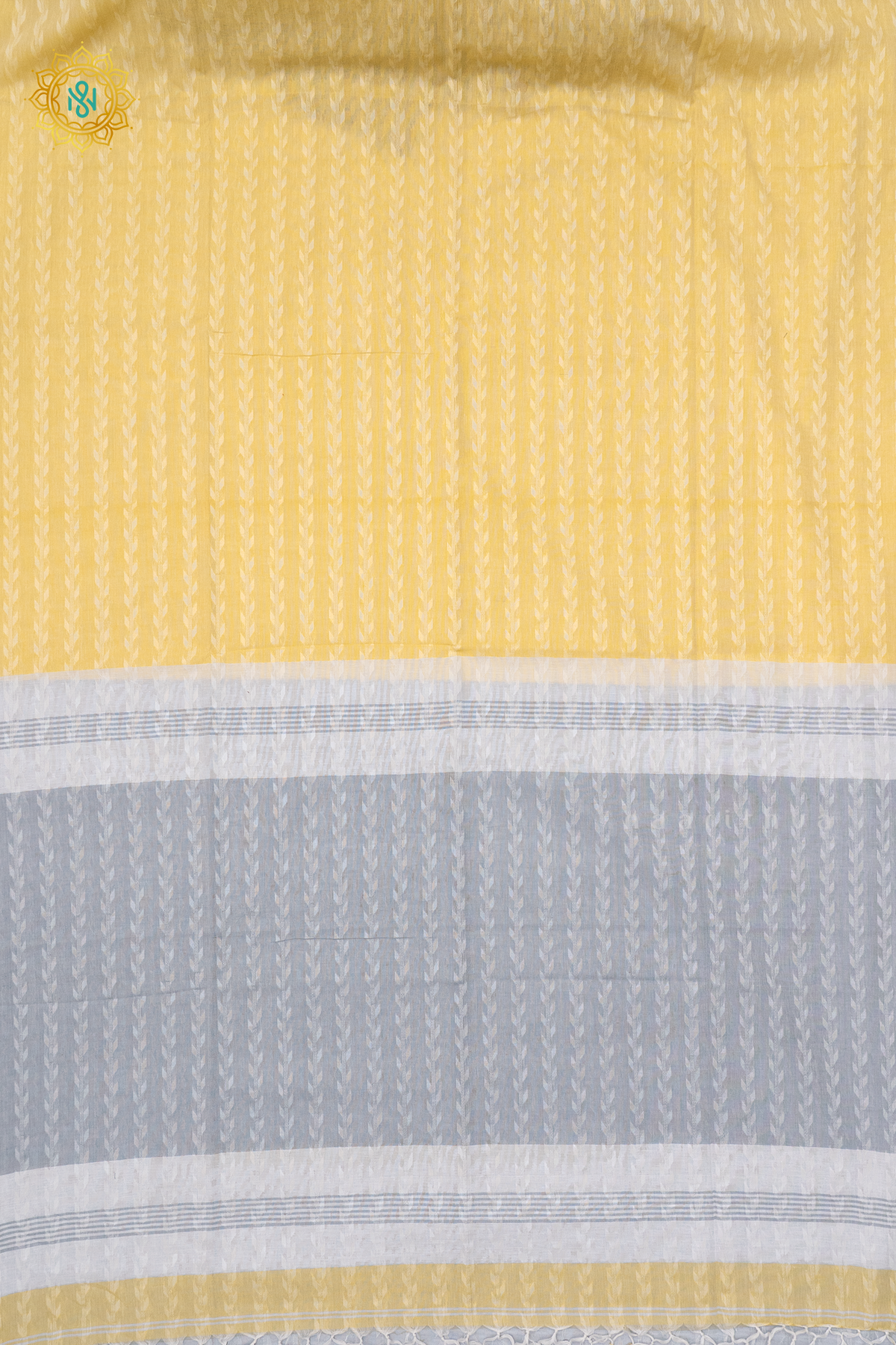 YELLOW WITH GREY - MUL COTTON