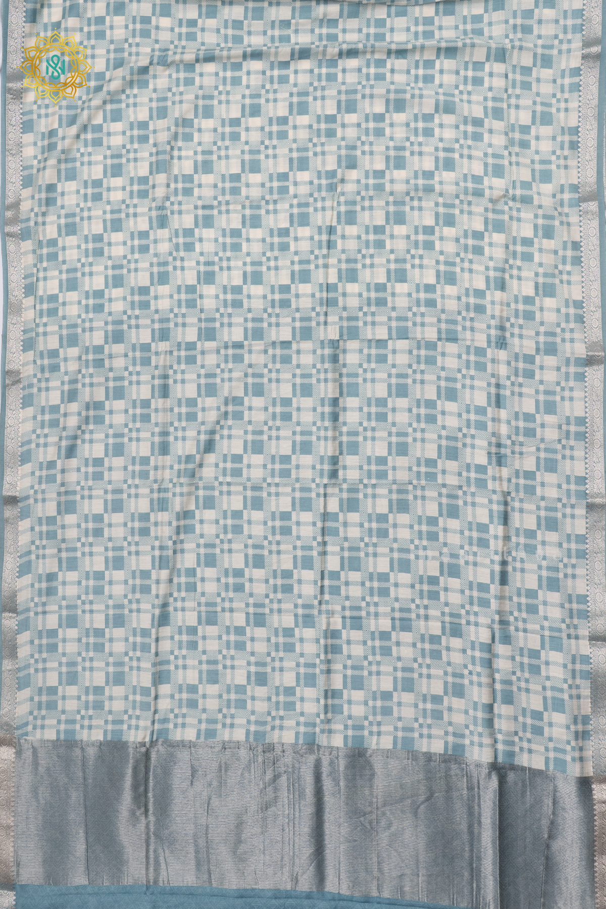 AQUA BLUE WITH WHITE - BUTTER CREPE