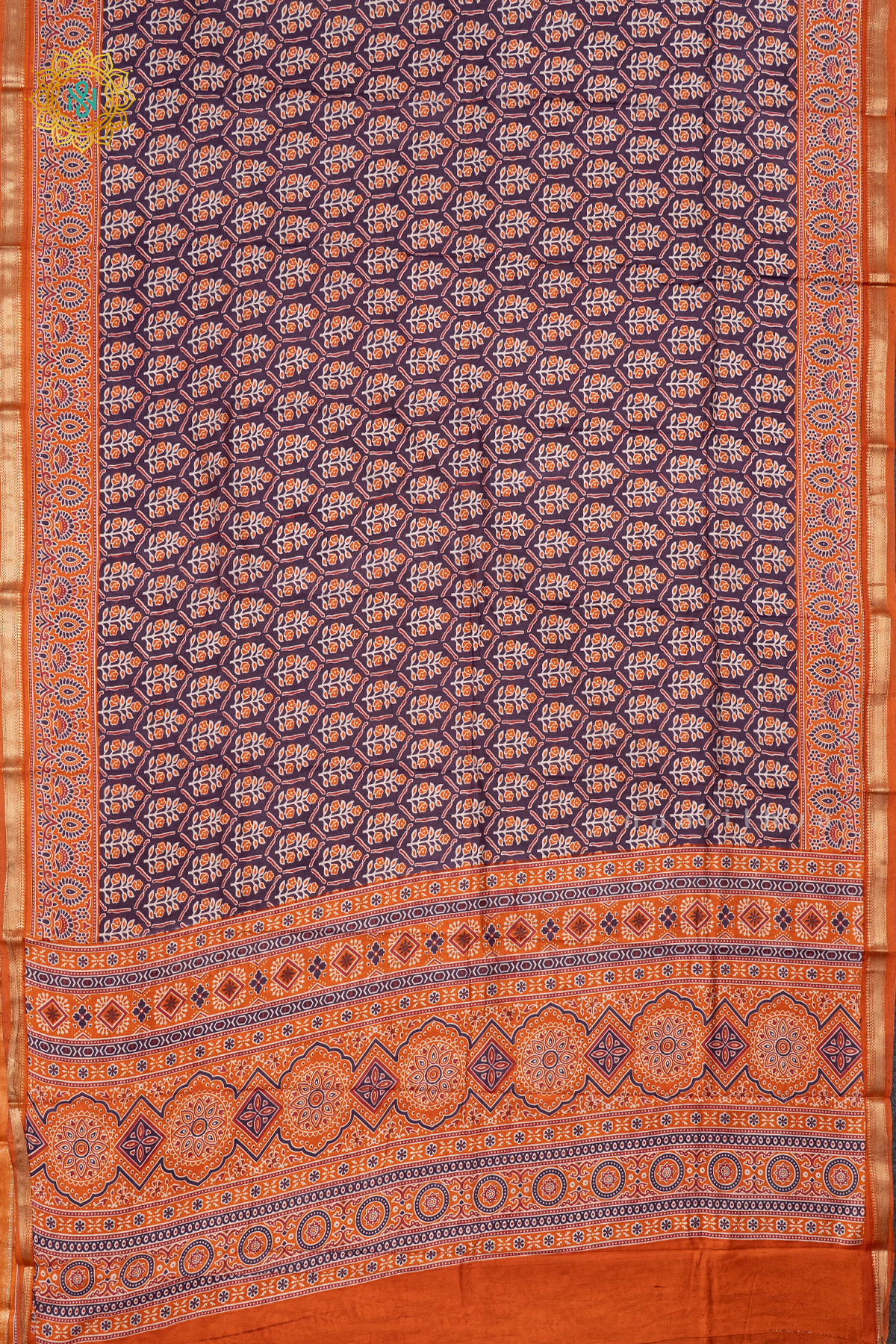 PURPLE WITH ORANGE - VISCOSE COTTON