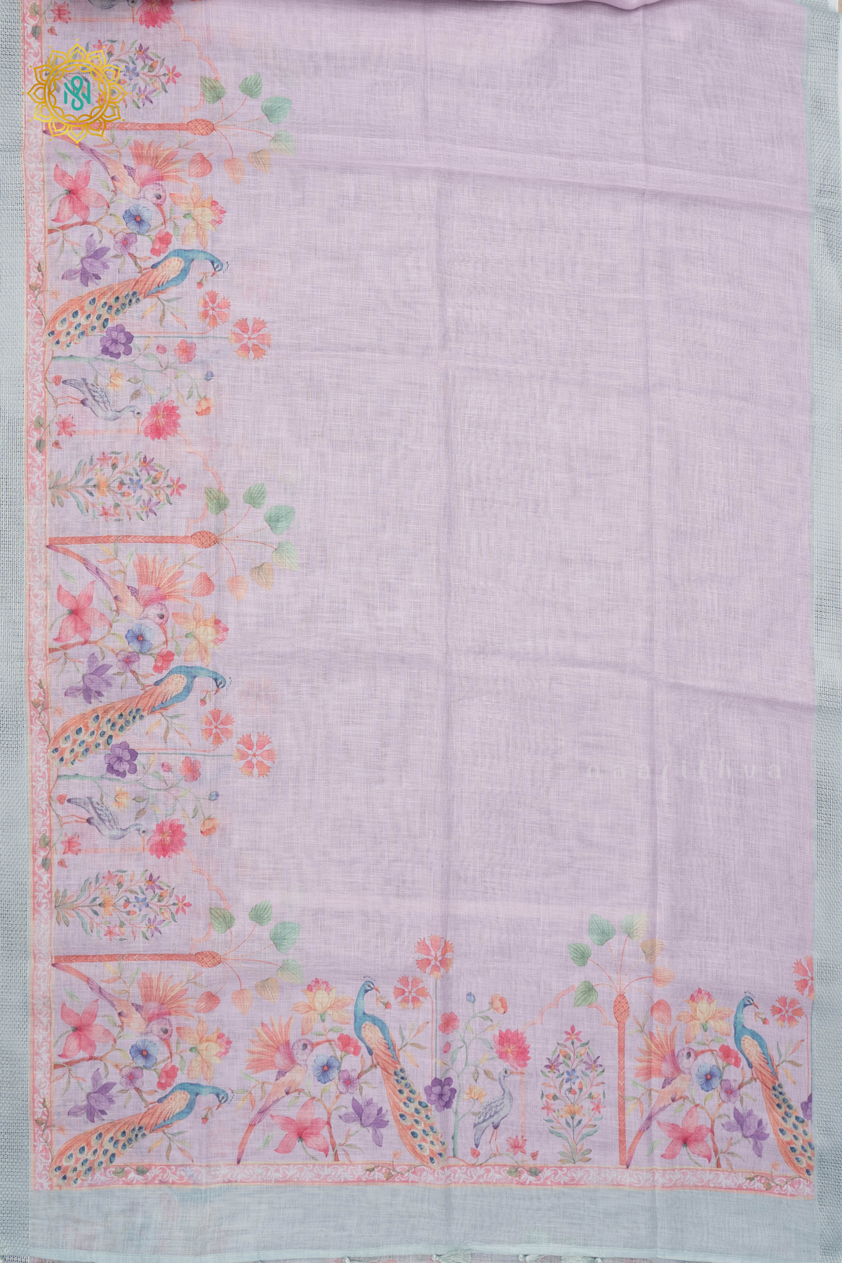 LAVENDER WITH GREEN - LINEN BY COTTON