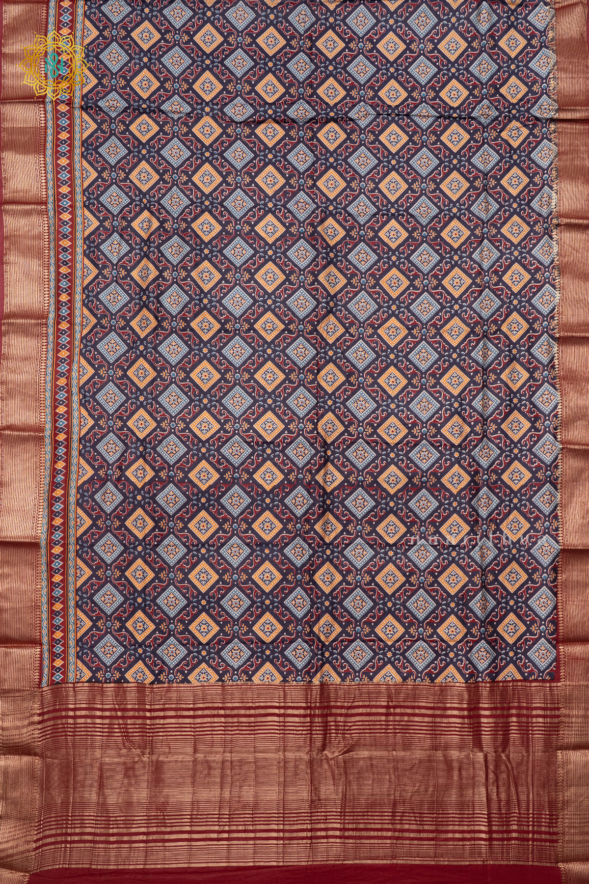 BLACK WITH BROWN - VISCOSE COTTON