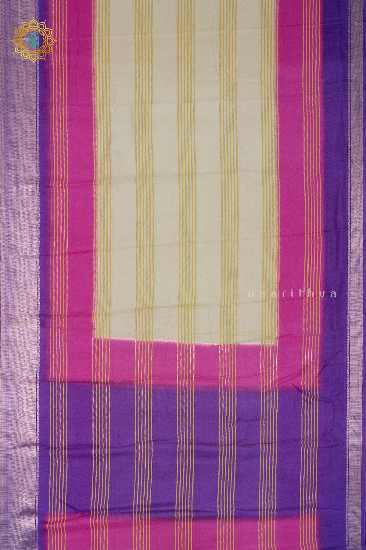 WHITE WITH PINK & PURPLE - DOLA SILK