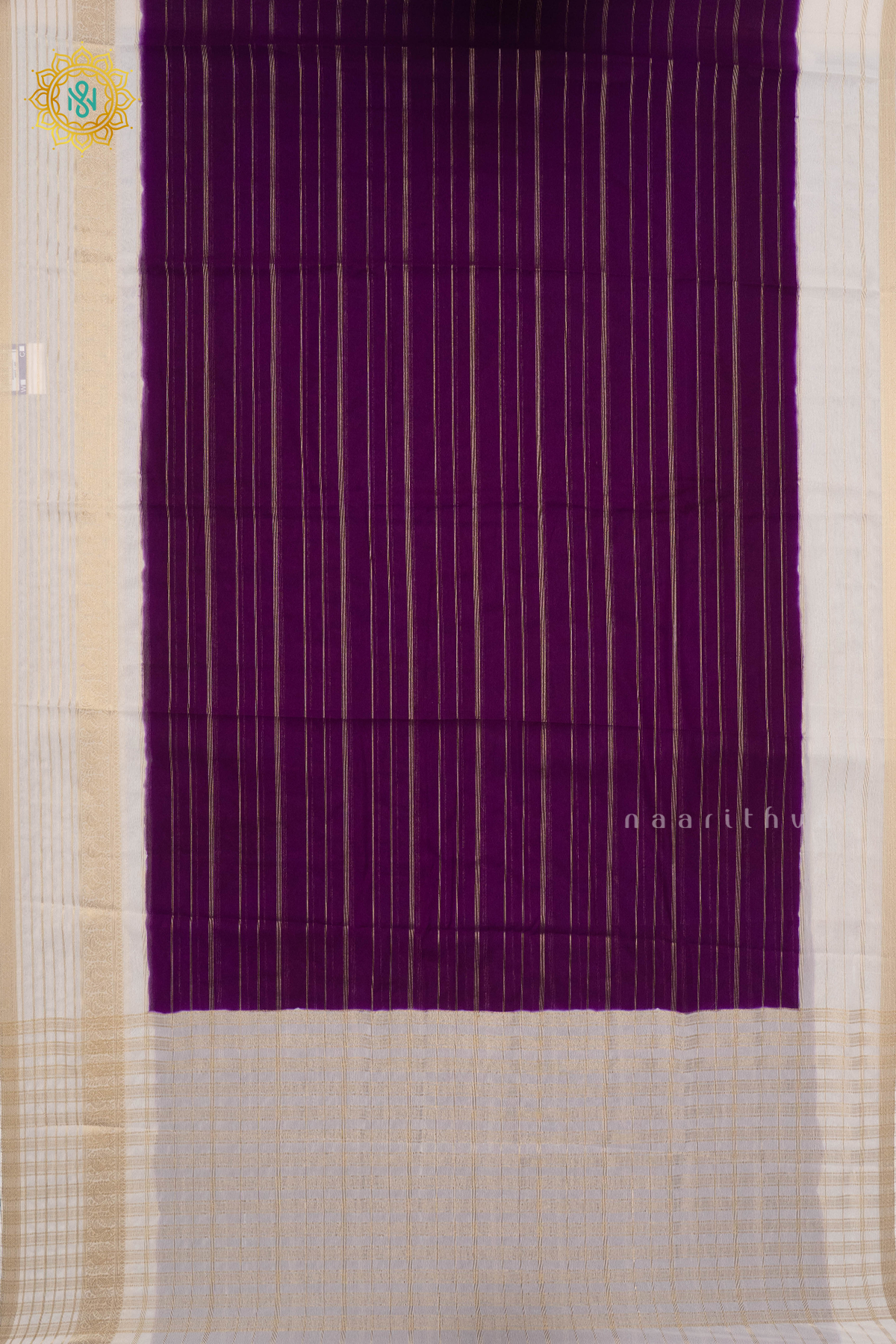 PURPLE WITH WHITE - SEMI GEORGETTE