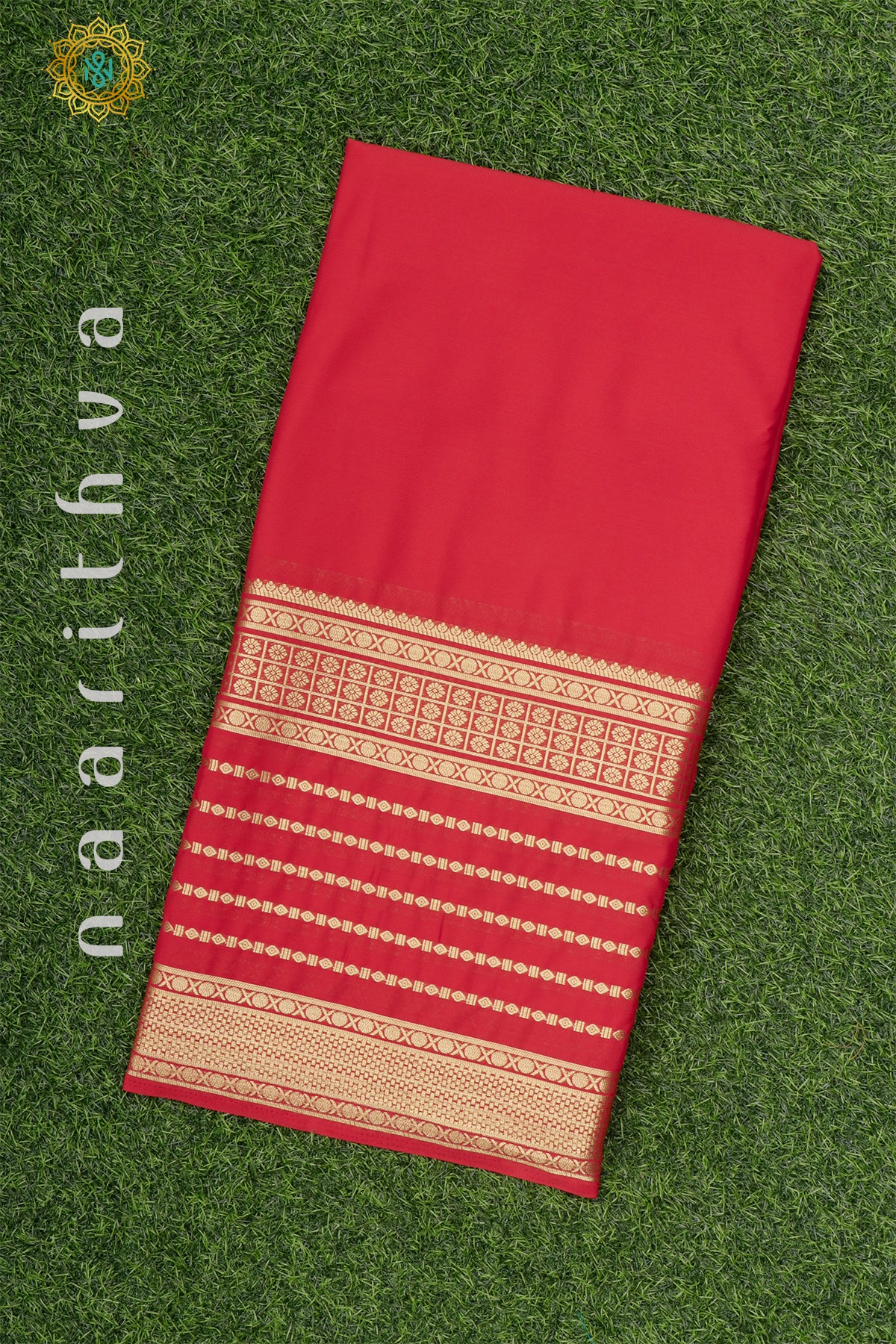 RED - SEMI MYSORE CREPE SILK