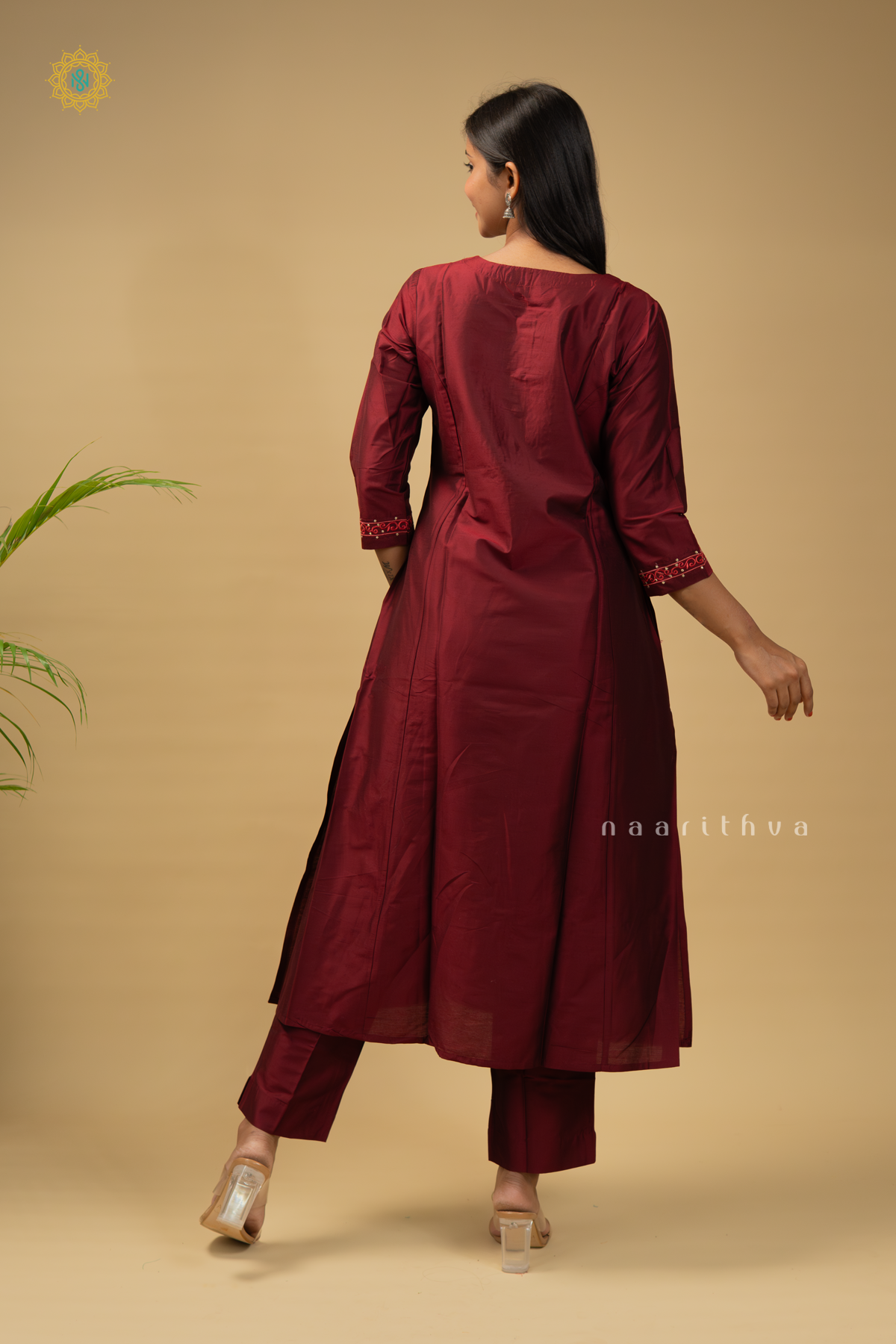 MAROON - 2PC SALWAR SUIT WITH TOP & BOTTOM