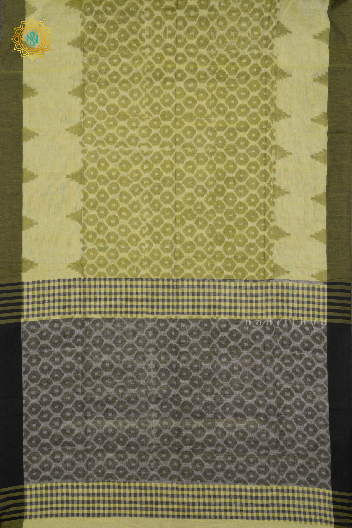 PARROT GREEN WITH BLACK - MUL COTTON