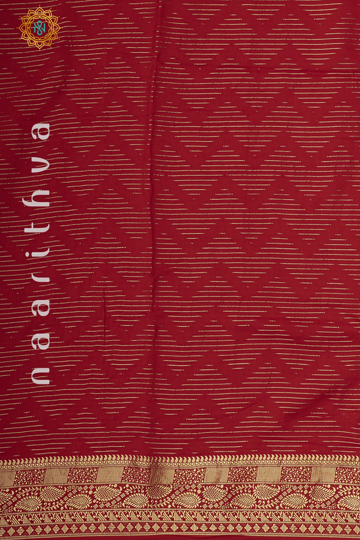 RED WITH GREEN - DOLA SILK