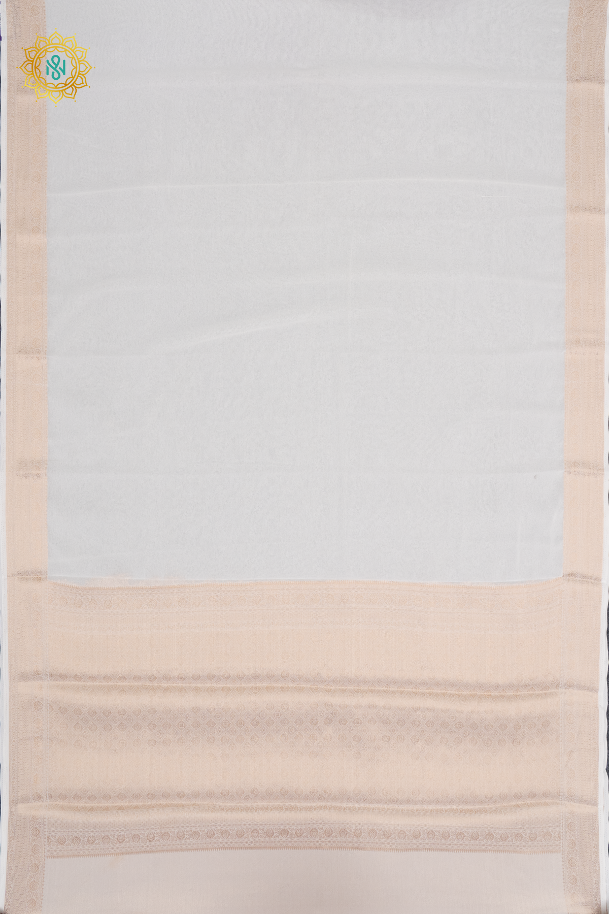 WHITE WITH PINKISH RED - SEMI GEORGETTE