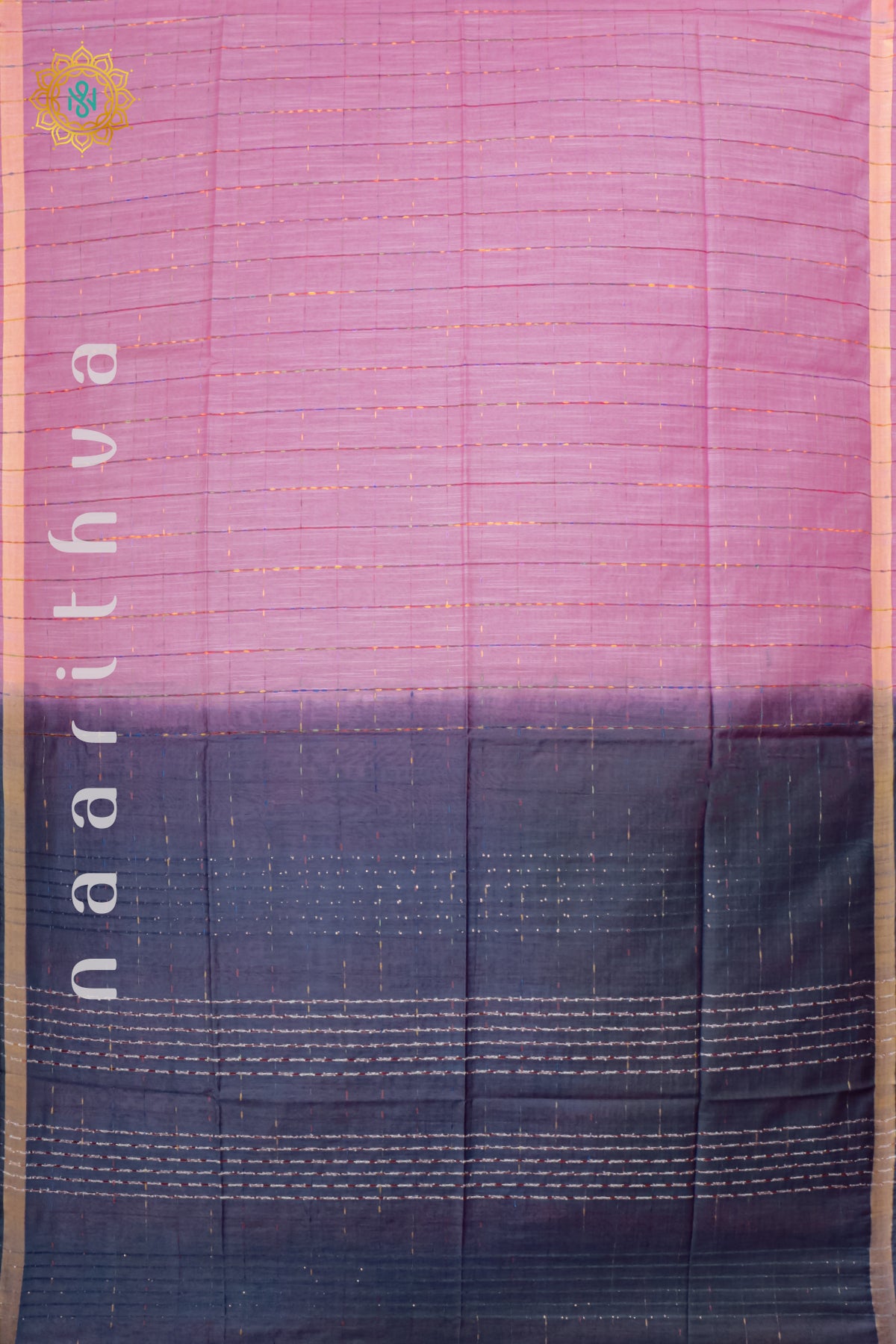 LIGHT PINK WITH GREY - SLUB COTTON