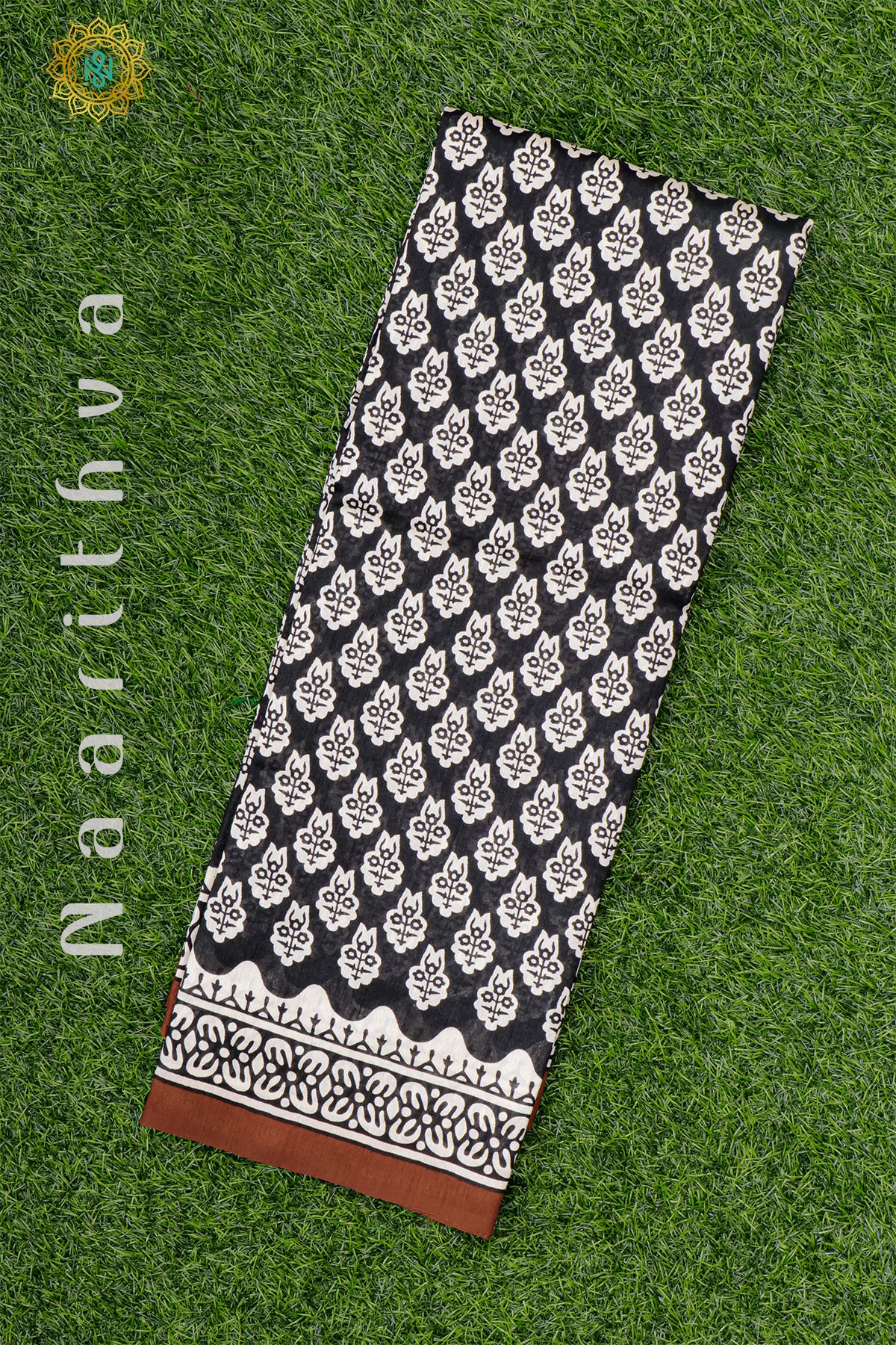 BLACK WITH WHITE & BROWN - KOTHA TUSSAR