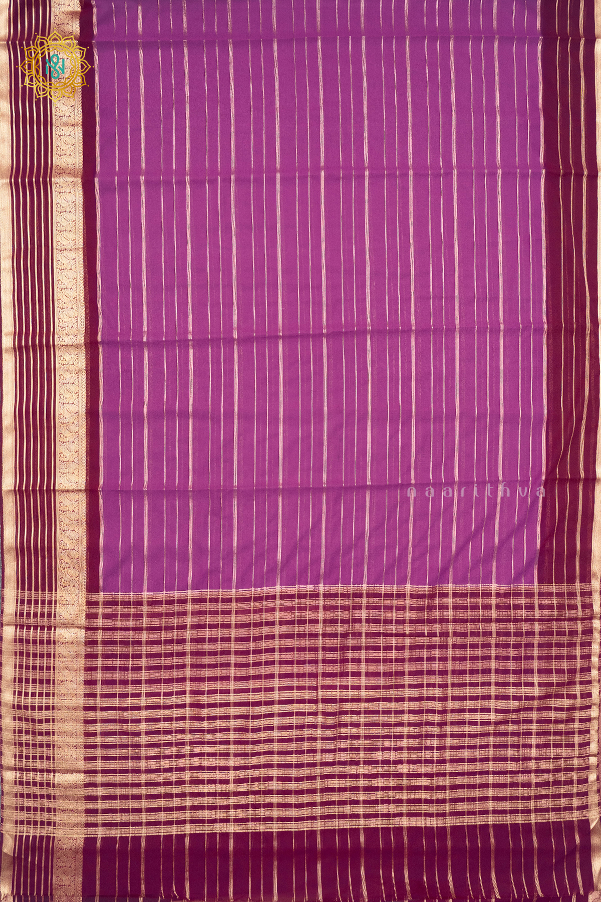 LAVENDER WITH DEEP WINE - SEMI GEORGETTE