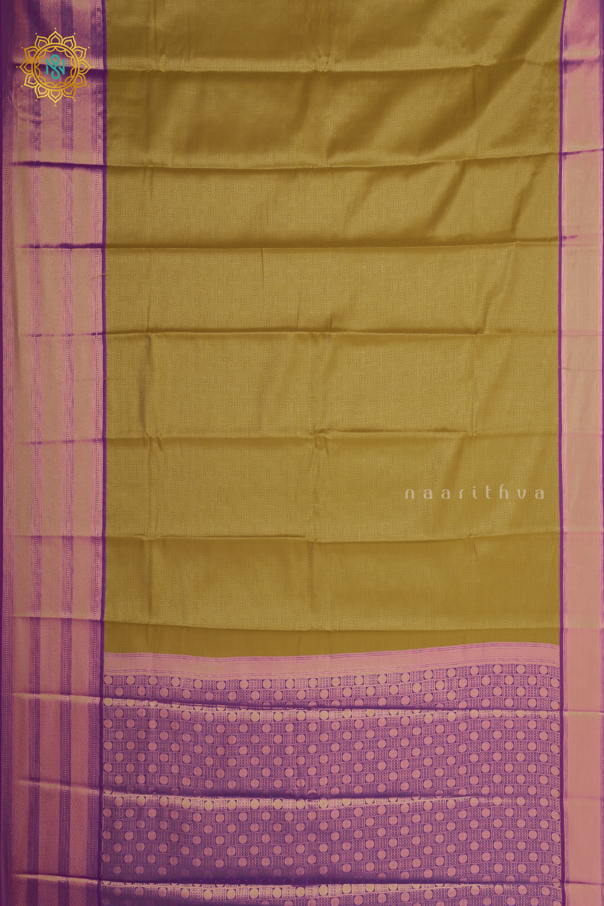 LEMON YELLOW WITH MAGENTA - SEMI KANCHI