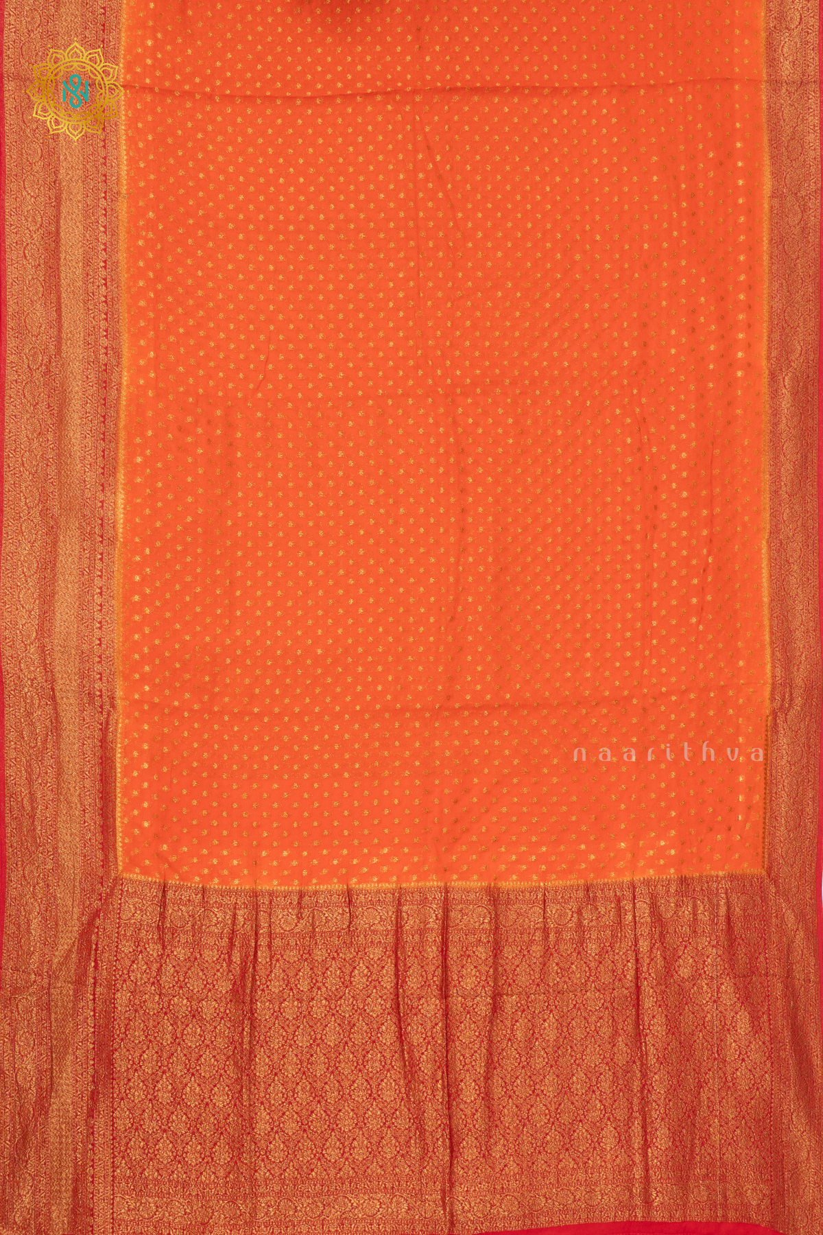 ORANGE WITH PINK - SEMI GEORGETTE
