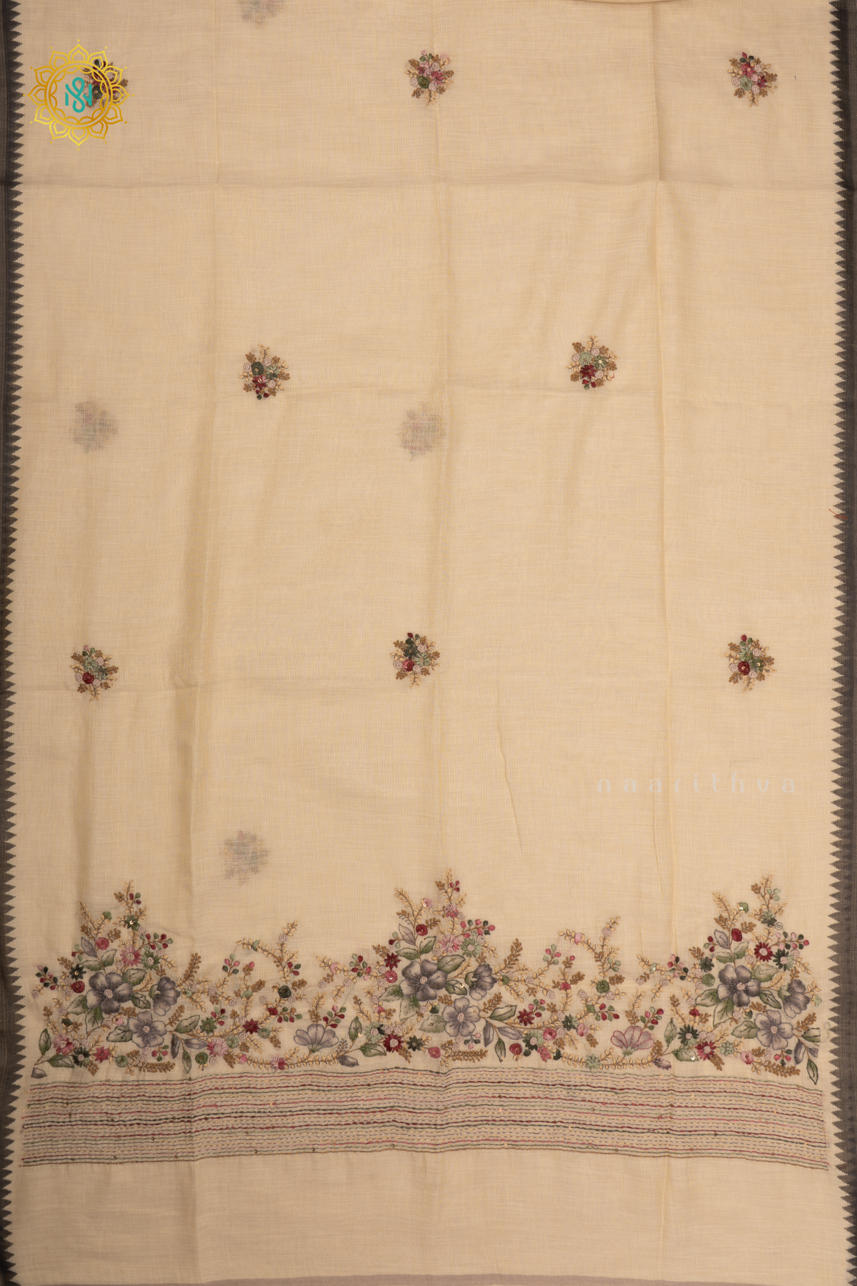 WHITE WITH BLACK - LINEN TISSUE