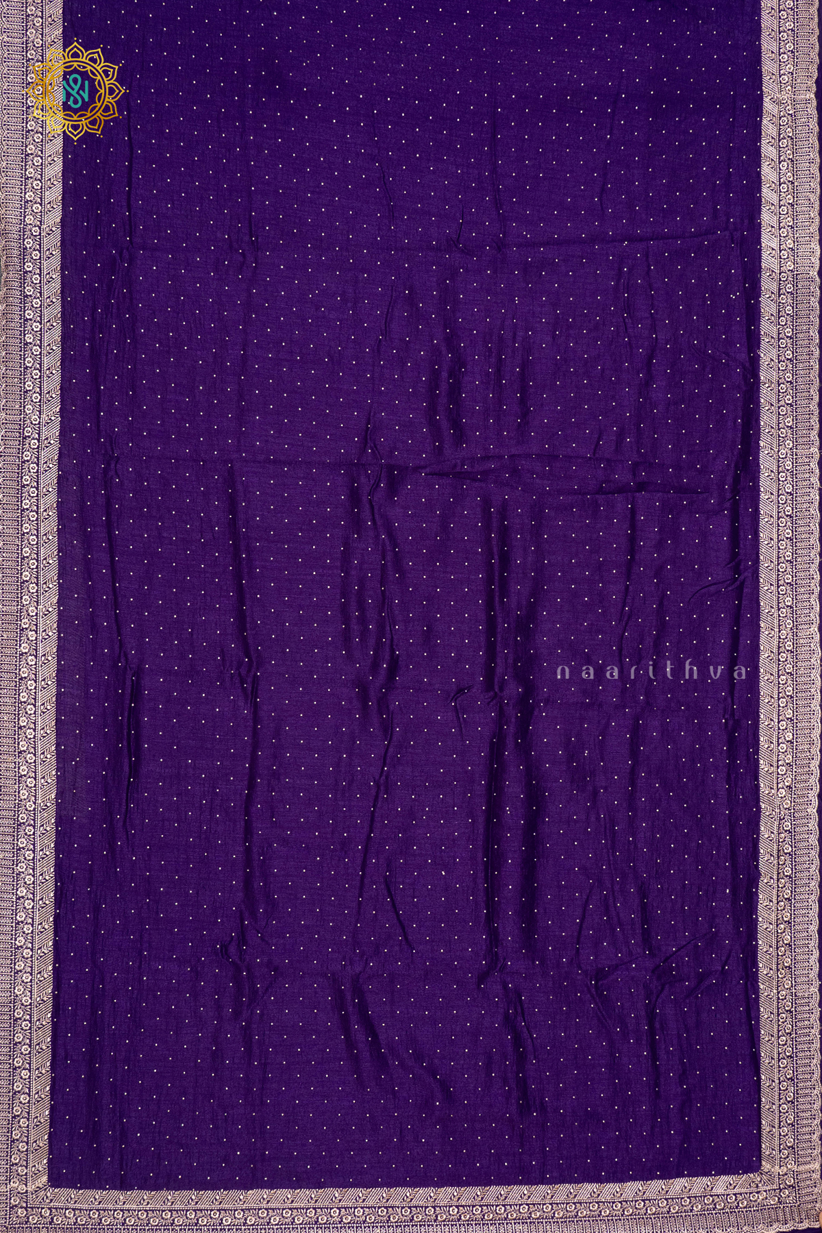 PURPLE WITH YELLOW - PARTY WEAR TUSSAR GEORGETTE