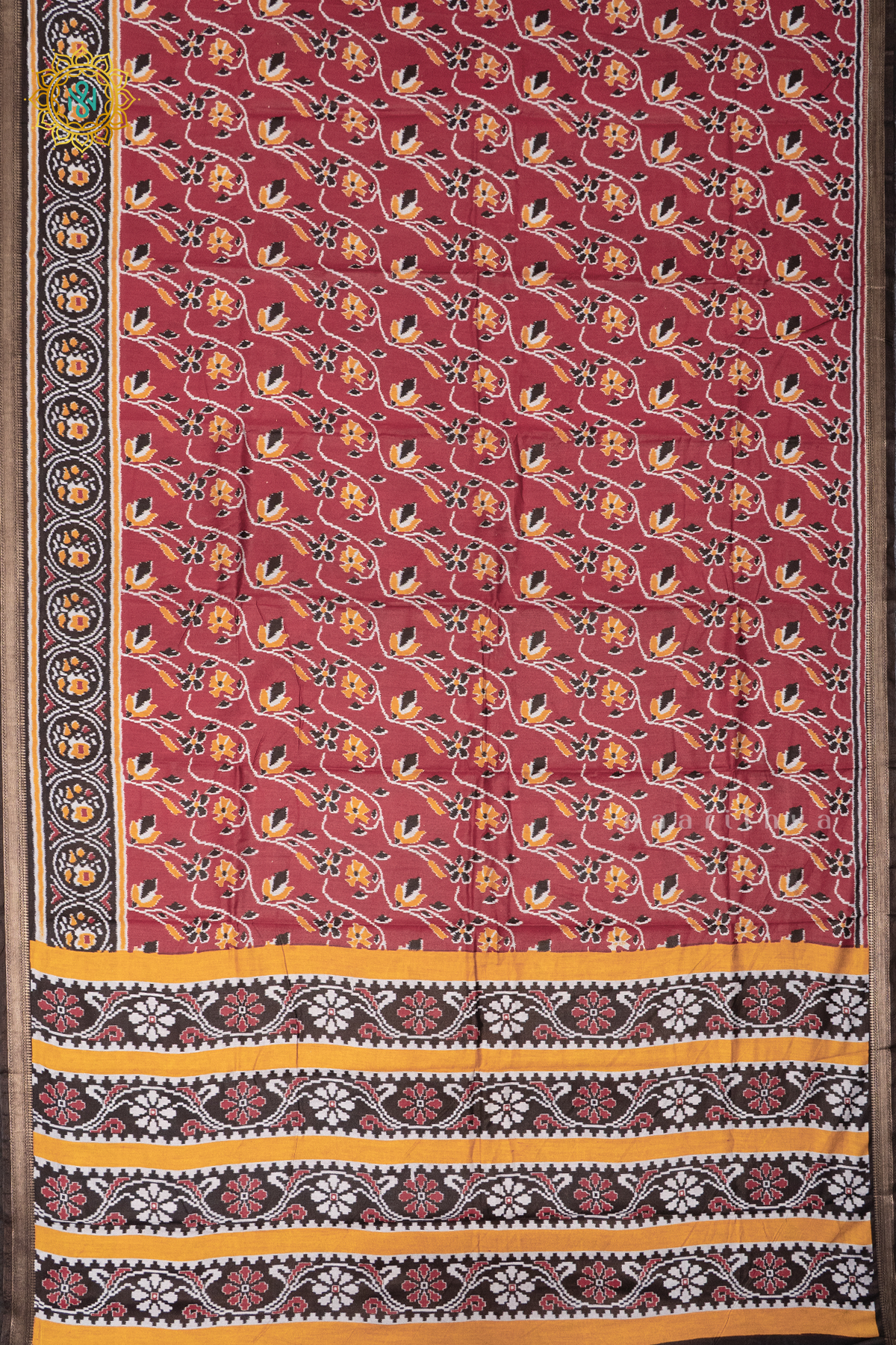 MAROON WITH BLACK - VISCOSE COTTON