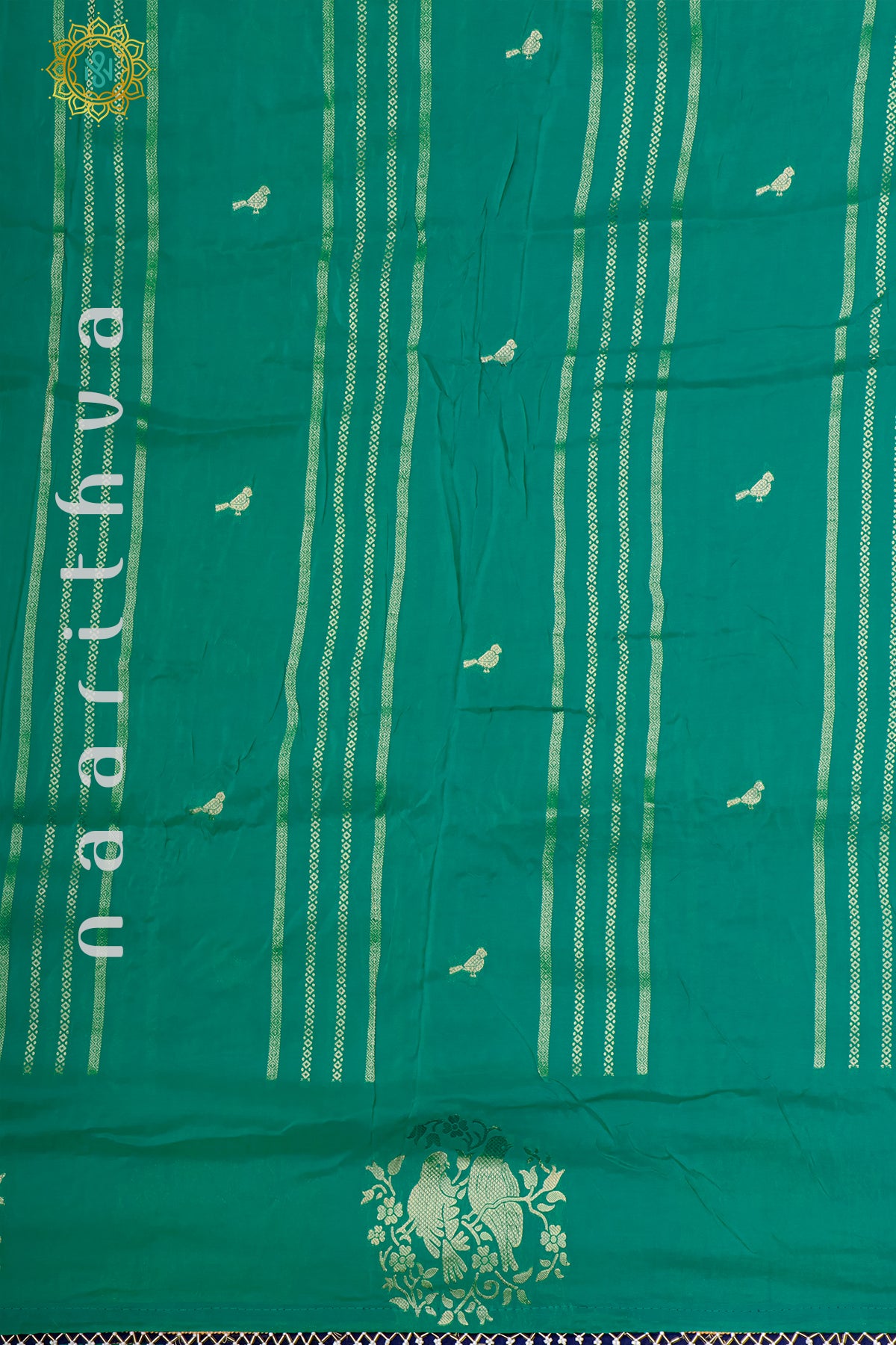 AQUA GREEN WITH TEAL BLUE - SEMI ORGANZA