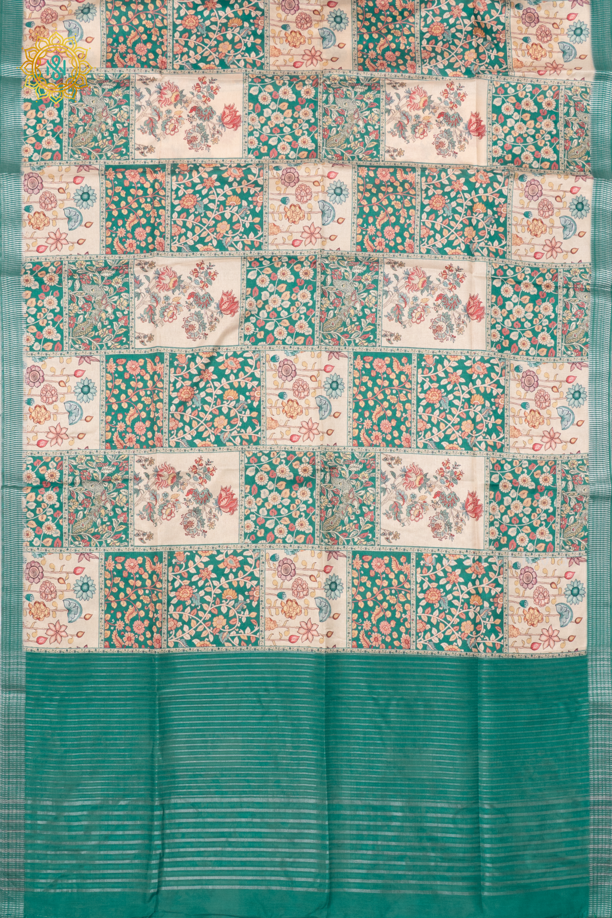 AQUA GREEN - SEMI TUSSAR SILK