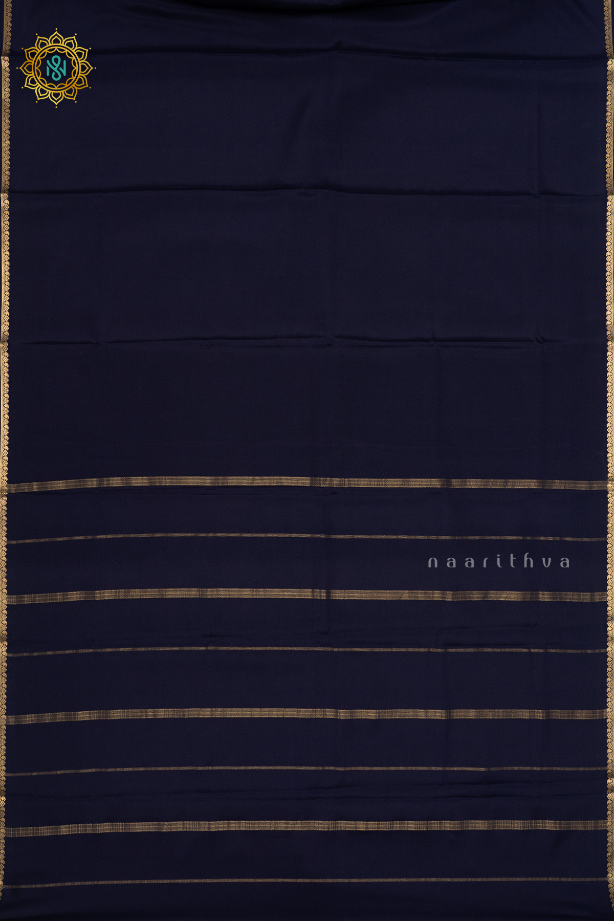 NAVY BLUE - PURE MYSORE CREPE SILK