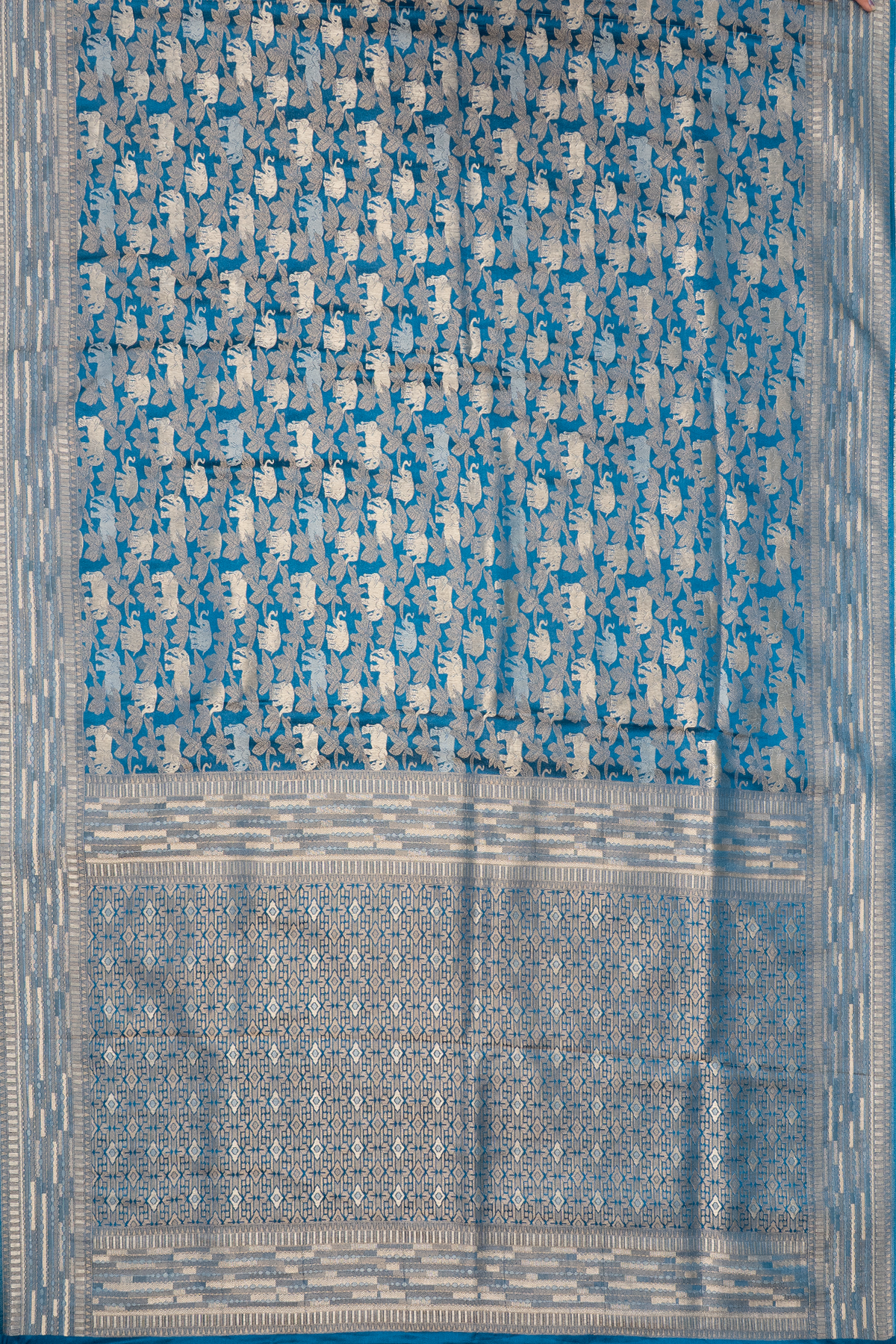 PEACOCK BLUE - SEMI KATAN BANARASI