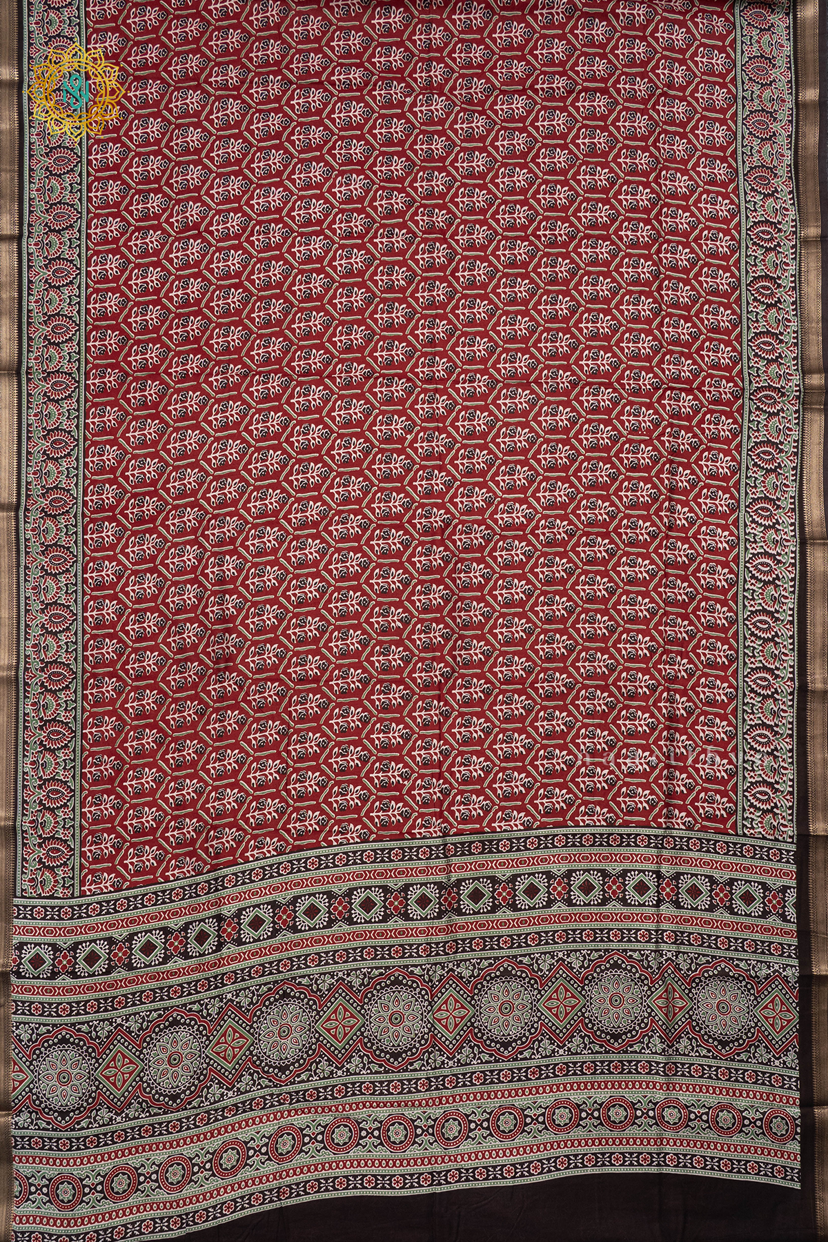MAROON WITH BLACK - VISCOSE COTTON