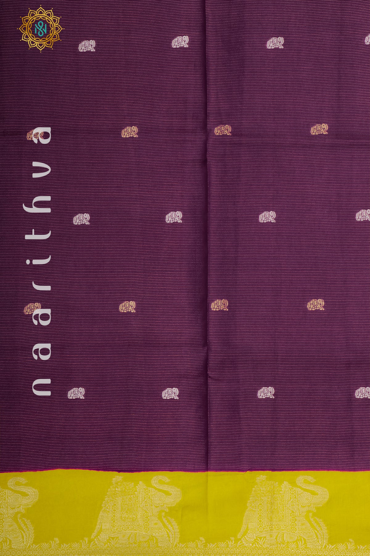 WINE WITH YELLOW - SEMI CREPE SILK