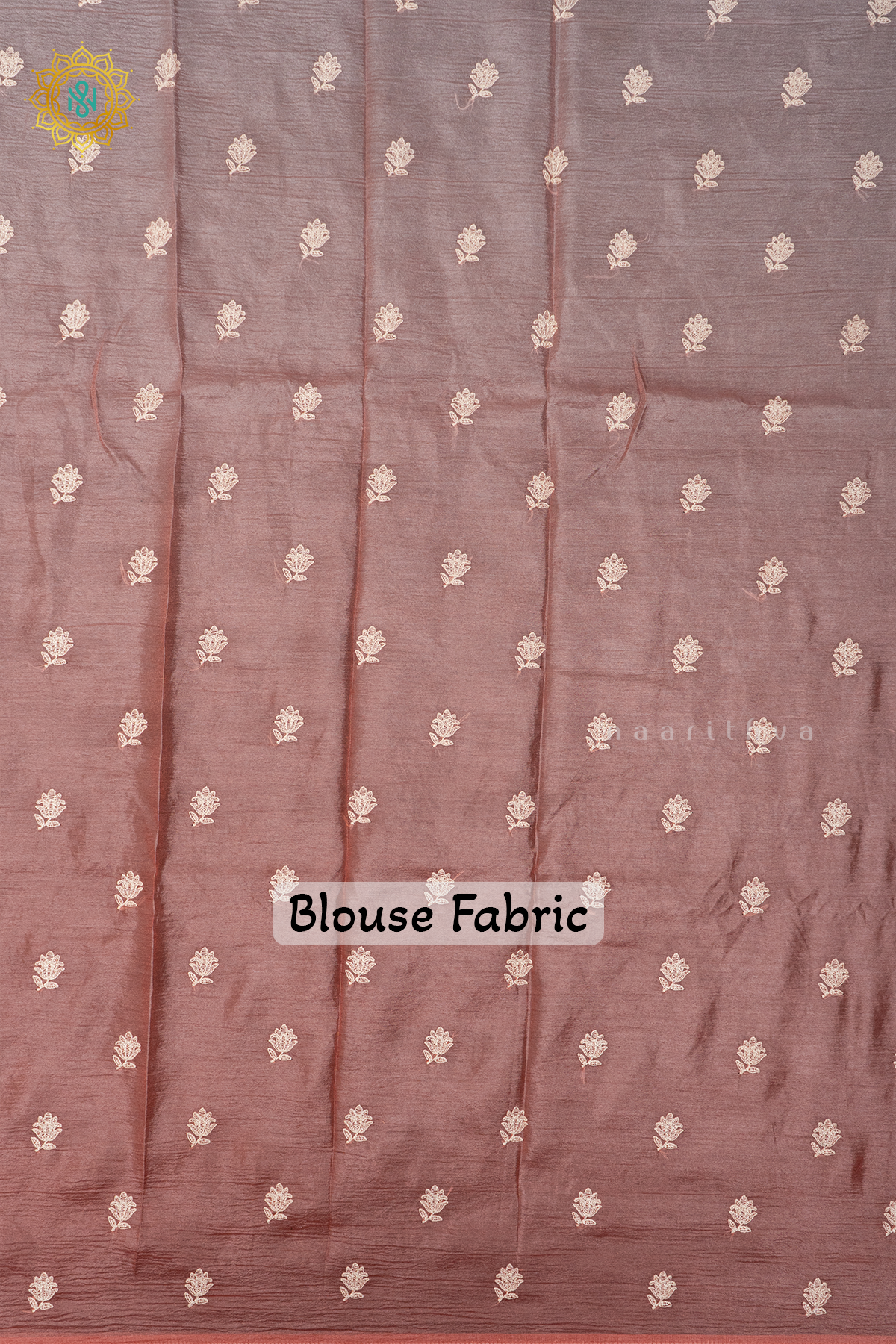 DARK PEACH - CRUSH TISSUE WITH EMBROIDERY