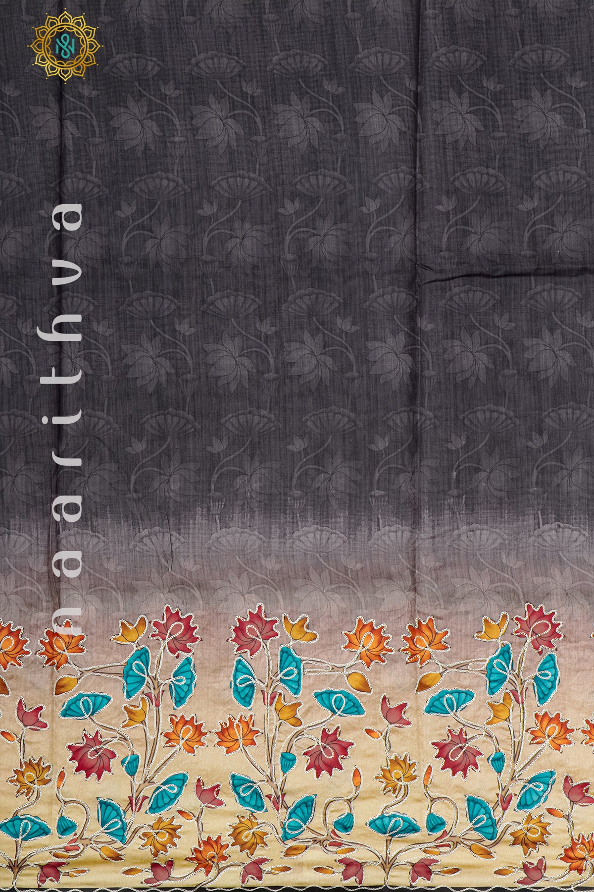 BLACK - SEMI TUSSAR SILK