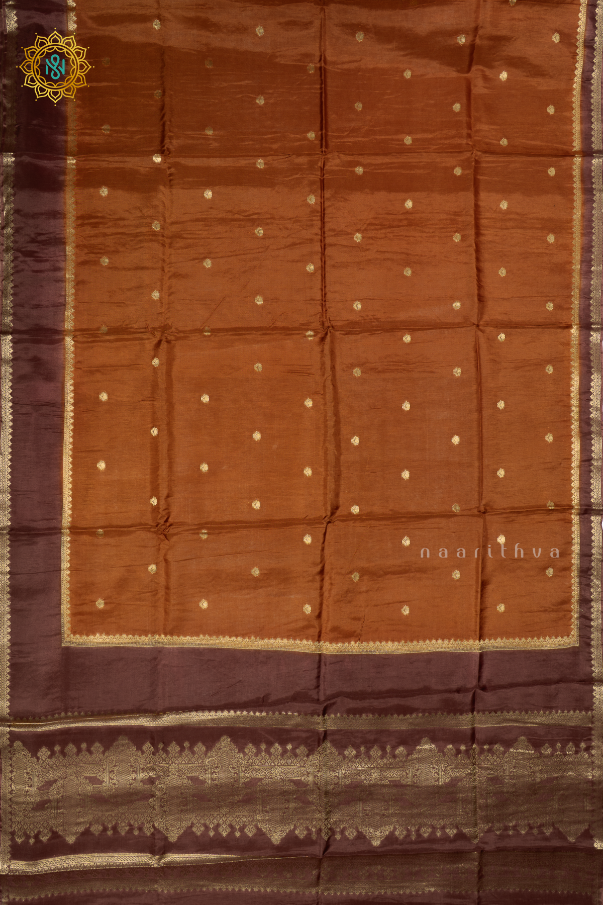 RUST BROWN WITH DARK BROWN - DOLA SILK