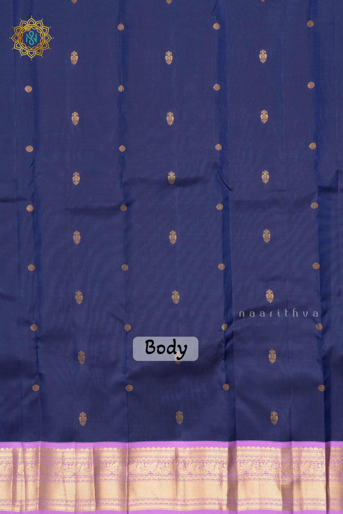 BLUE WITH LAVENDER - KANJIVARAM PURE MIX