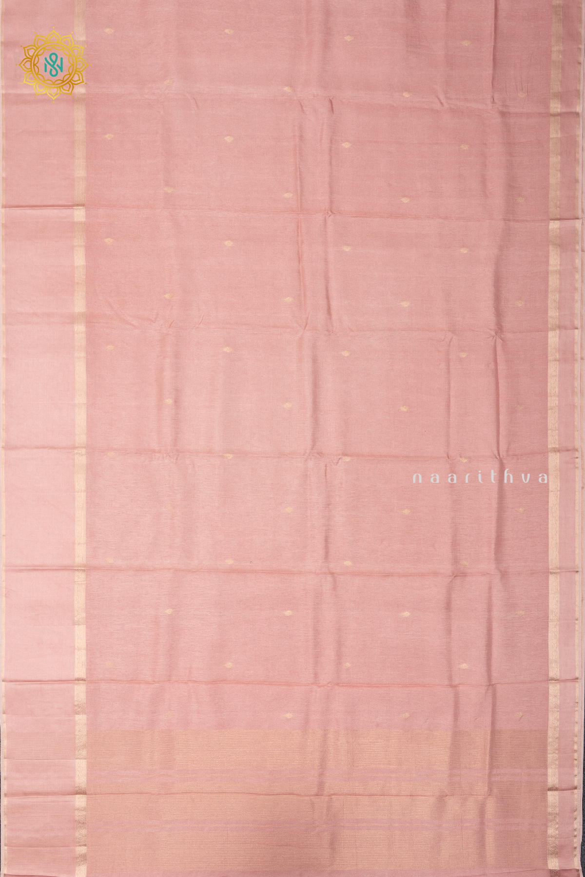 PEACH WITH REDDISH PINK - SEMI CREPE SILK