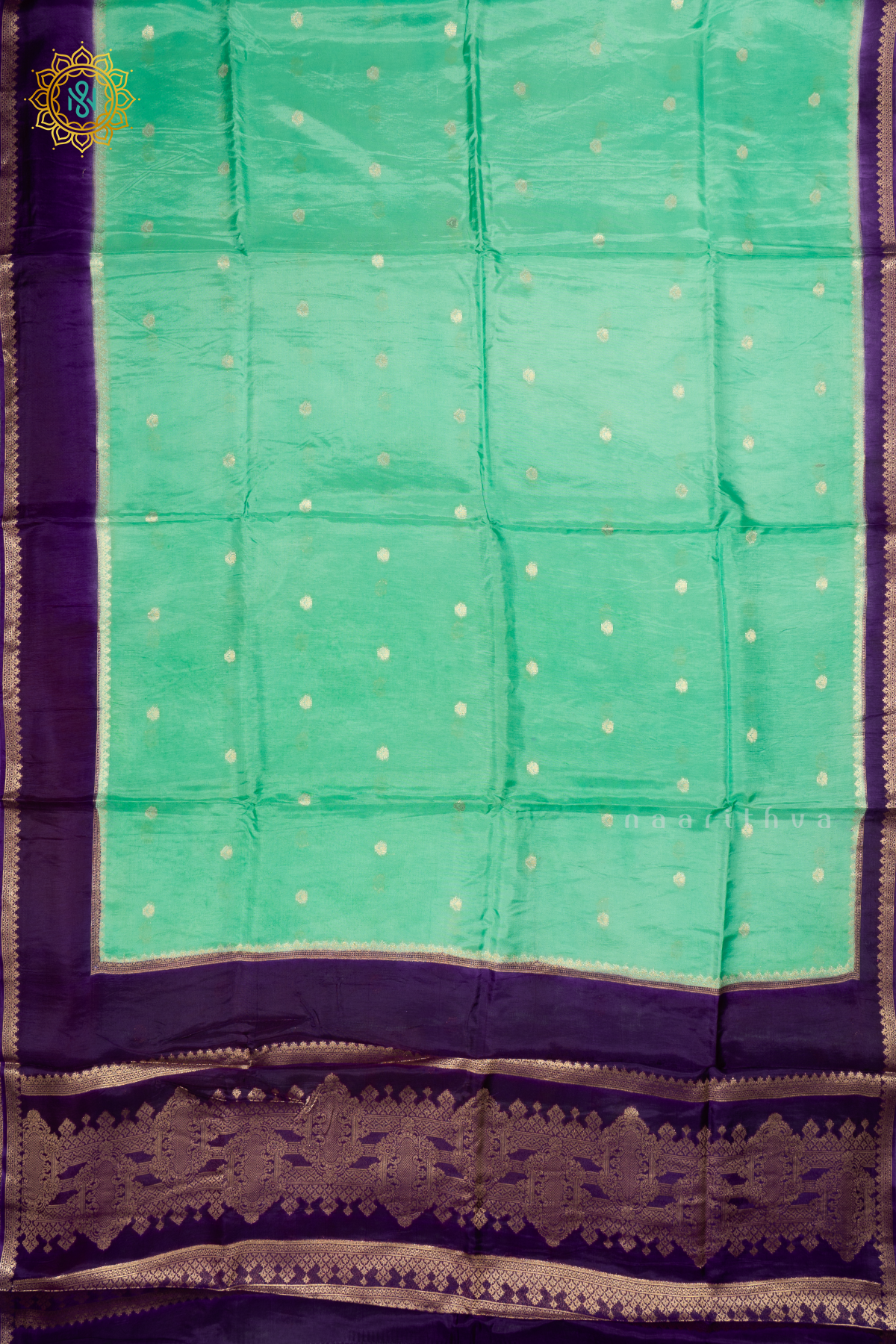 AQUA GREEN WITH PURPLE - DOLA SILK