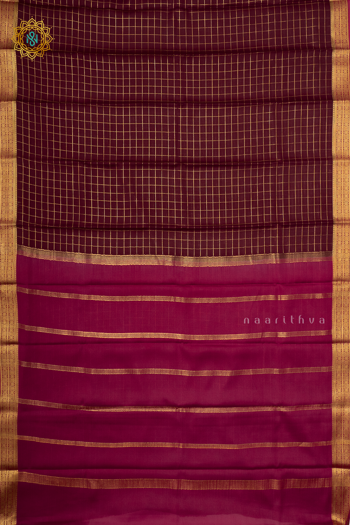 WINE WITH PINK - PURE MYSORE CREPE SILK