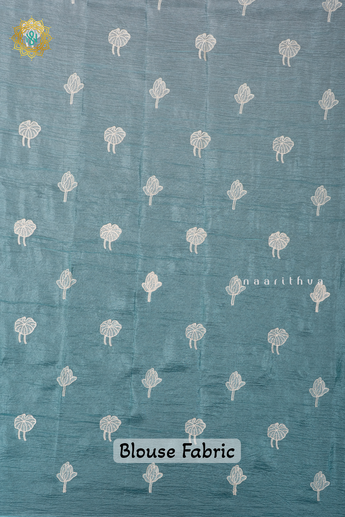 SKY BLUE - CRUSH TISSUE WITH EMBROIDERY