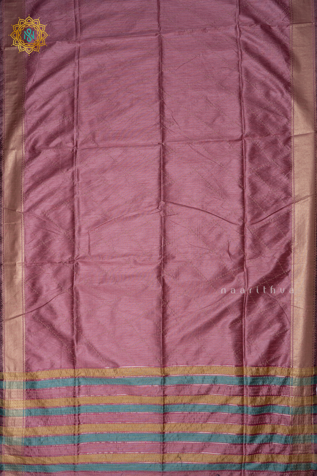Light Pink Semi Tussar Silk Sarree With Rangkat Pallu & Blouse