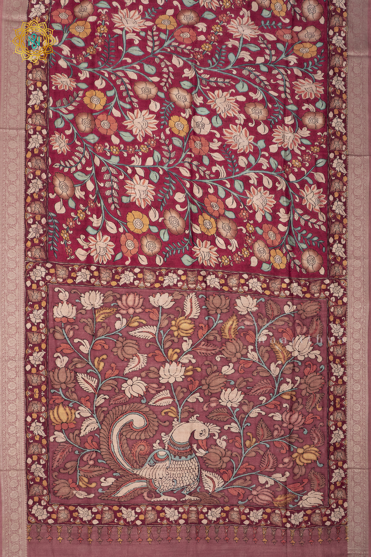 RED WITH PEACH - SOFT TUSSAR