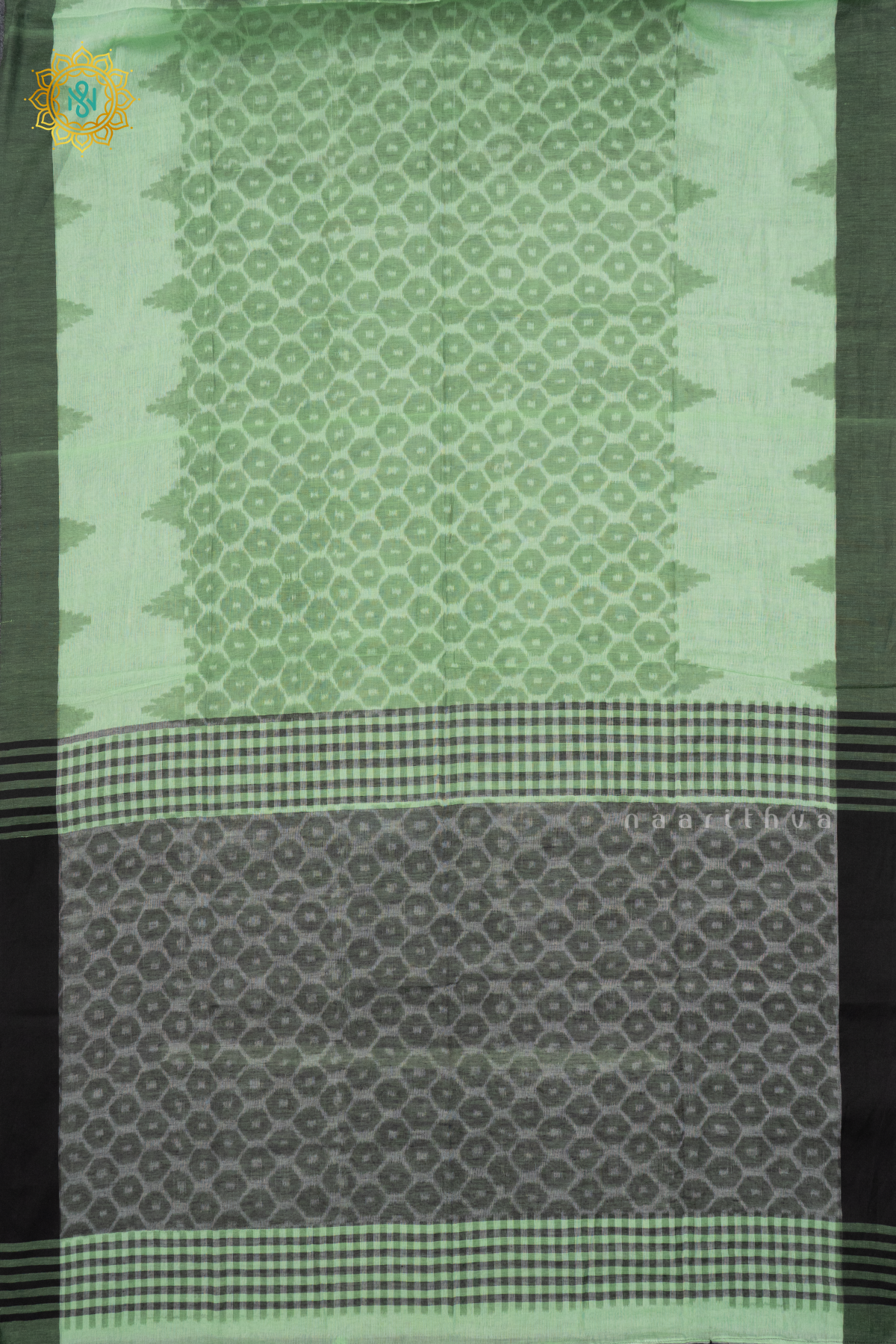 LIGHT GREEN WITH BLACK - MUL COTTON