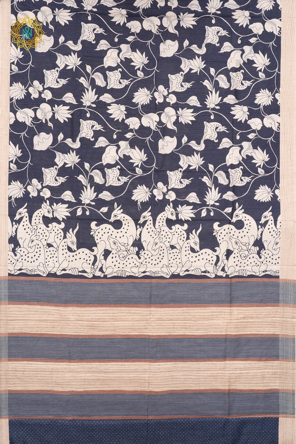 NAVY BLUE WITH OFF WHITE - KOTHA TUSSAR