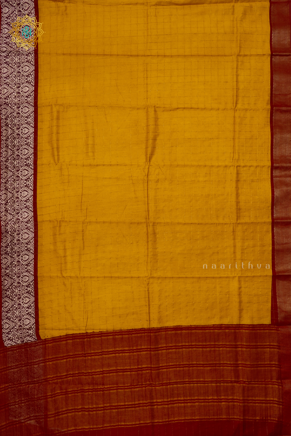 YELLOW WITH MAROON - VISCOSE COTTON