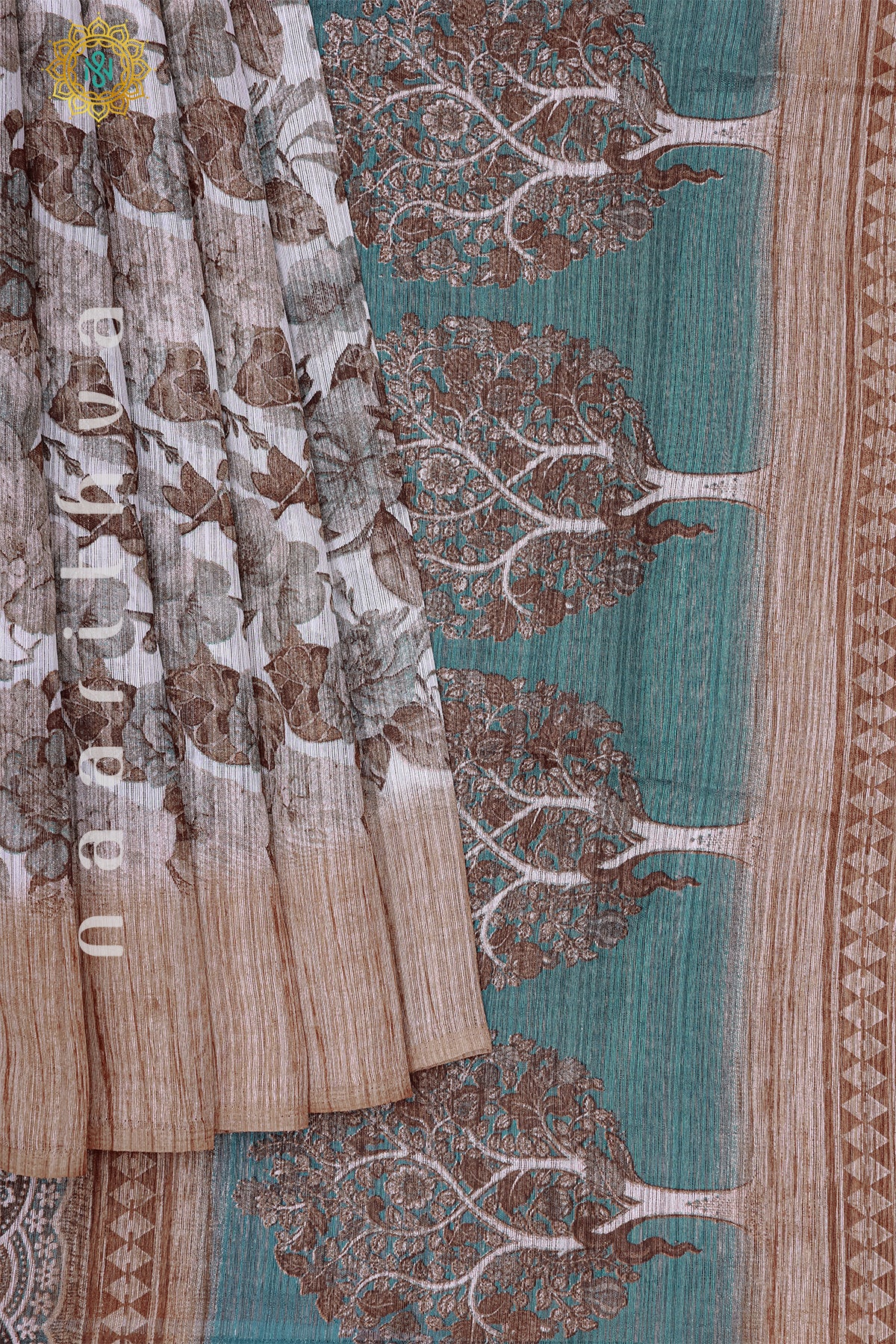 OFF WHITE WITH LIGHT BROWN - JUTE COTTON