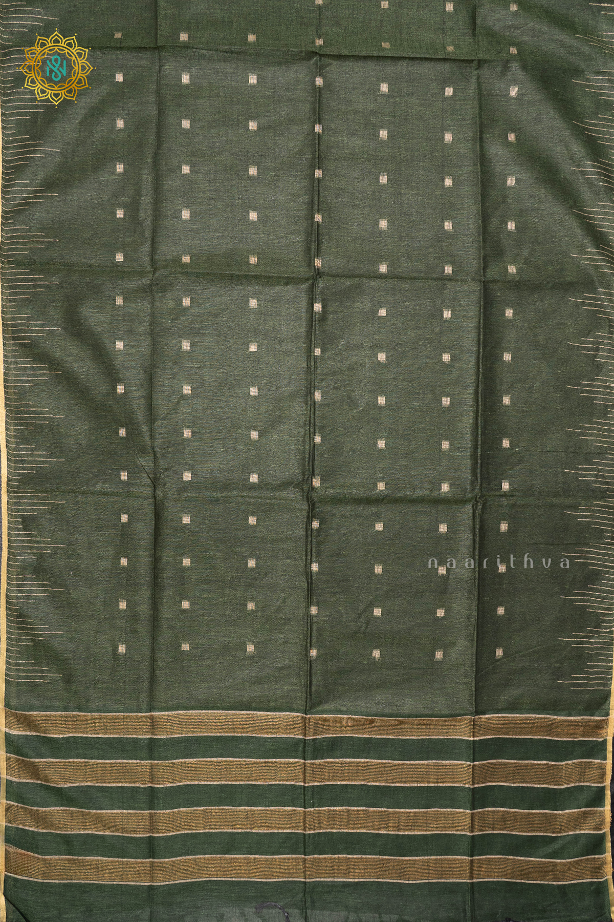 GREEN WITH BLACK - PURE LINEN