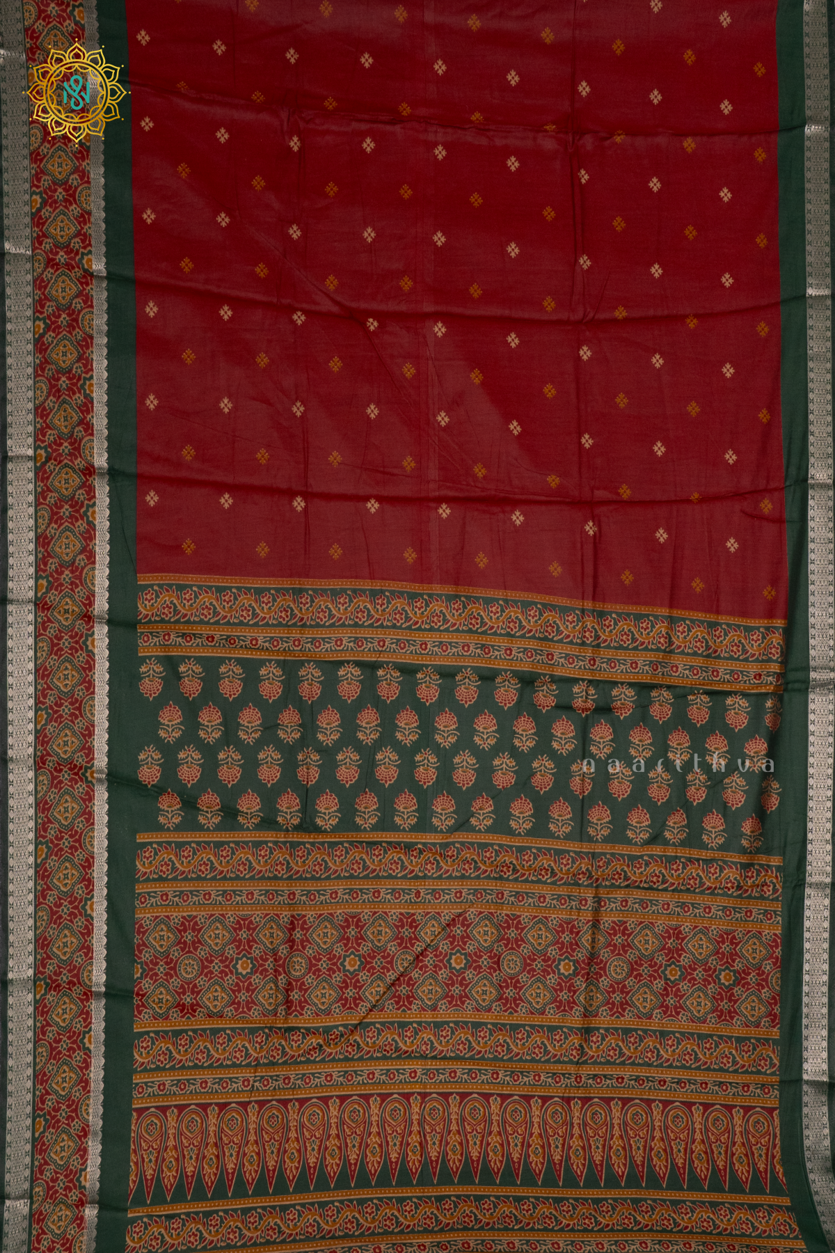 MAROON WITH GREEN - SOFT COTTON