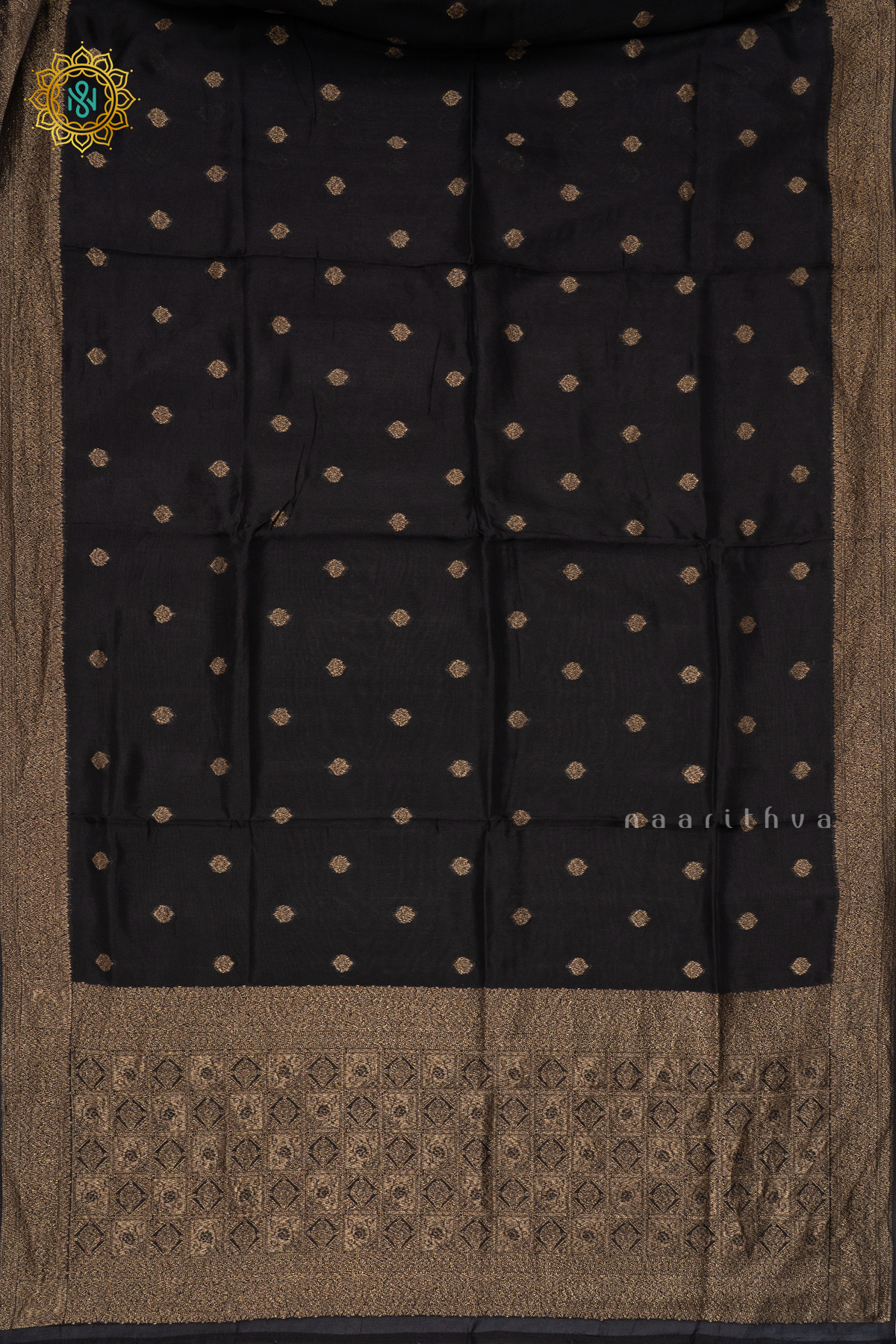 BLACK - SEMI TUSSAR SILK